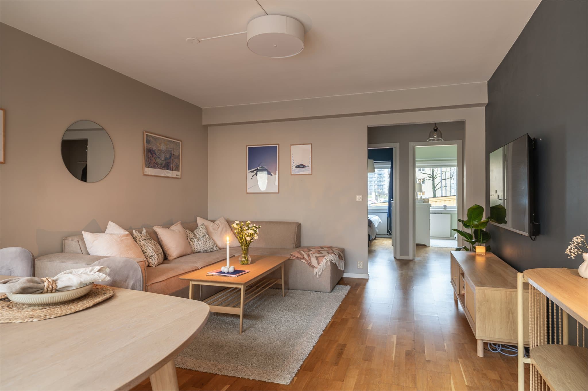 Leiligheten er gjennomgående.