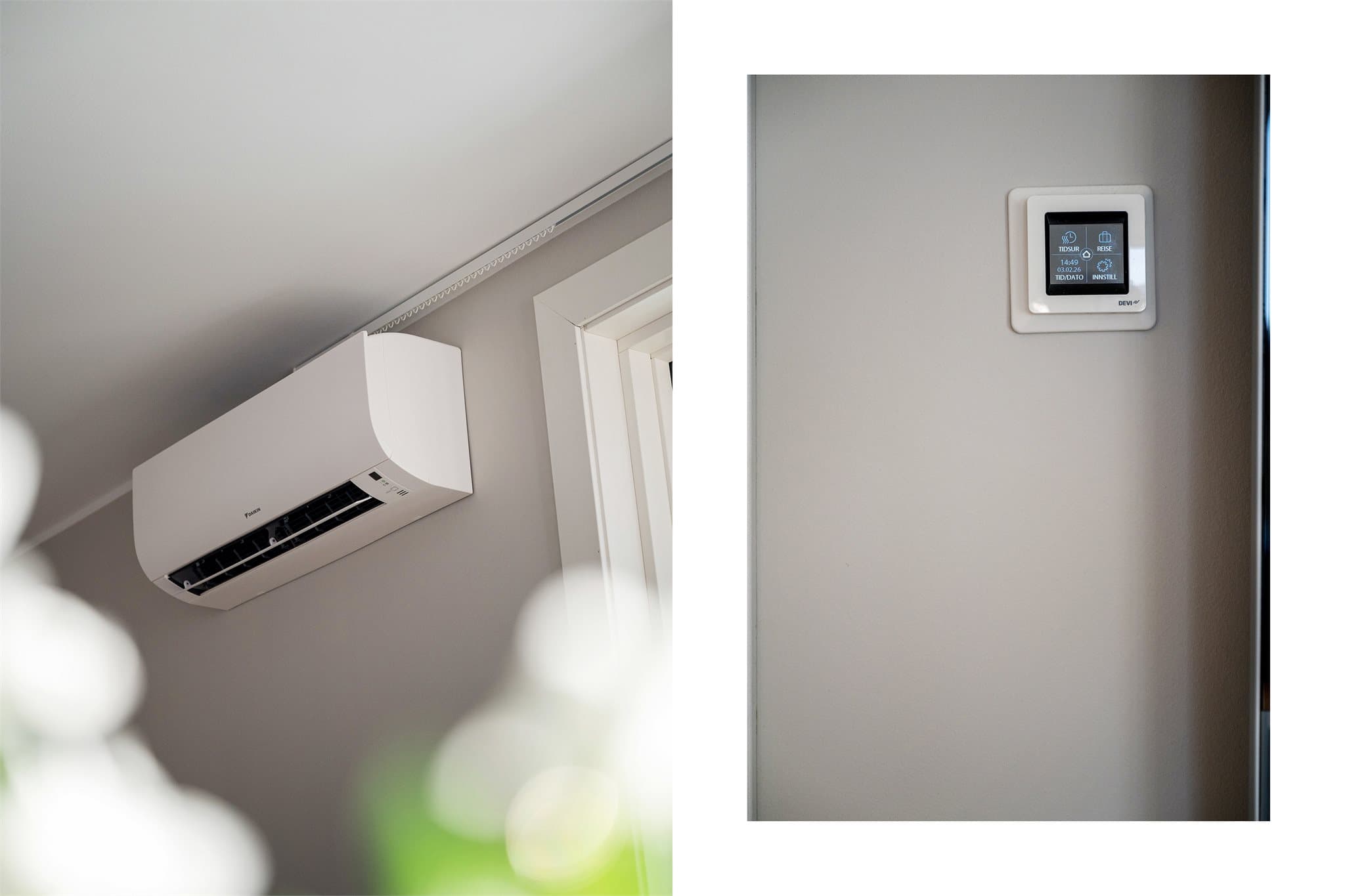 - Leiligheten har ny varmepumpe som både har varme- og kjølefunksjoner -