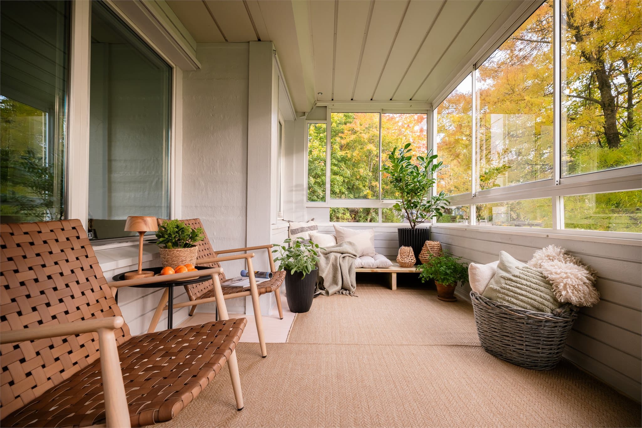 Her kan man skape en hyggelig og lun utestue som kan brukes store deler av året.