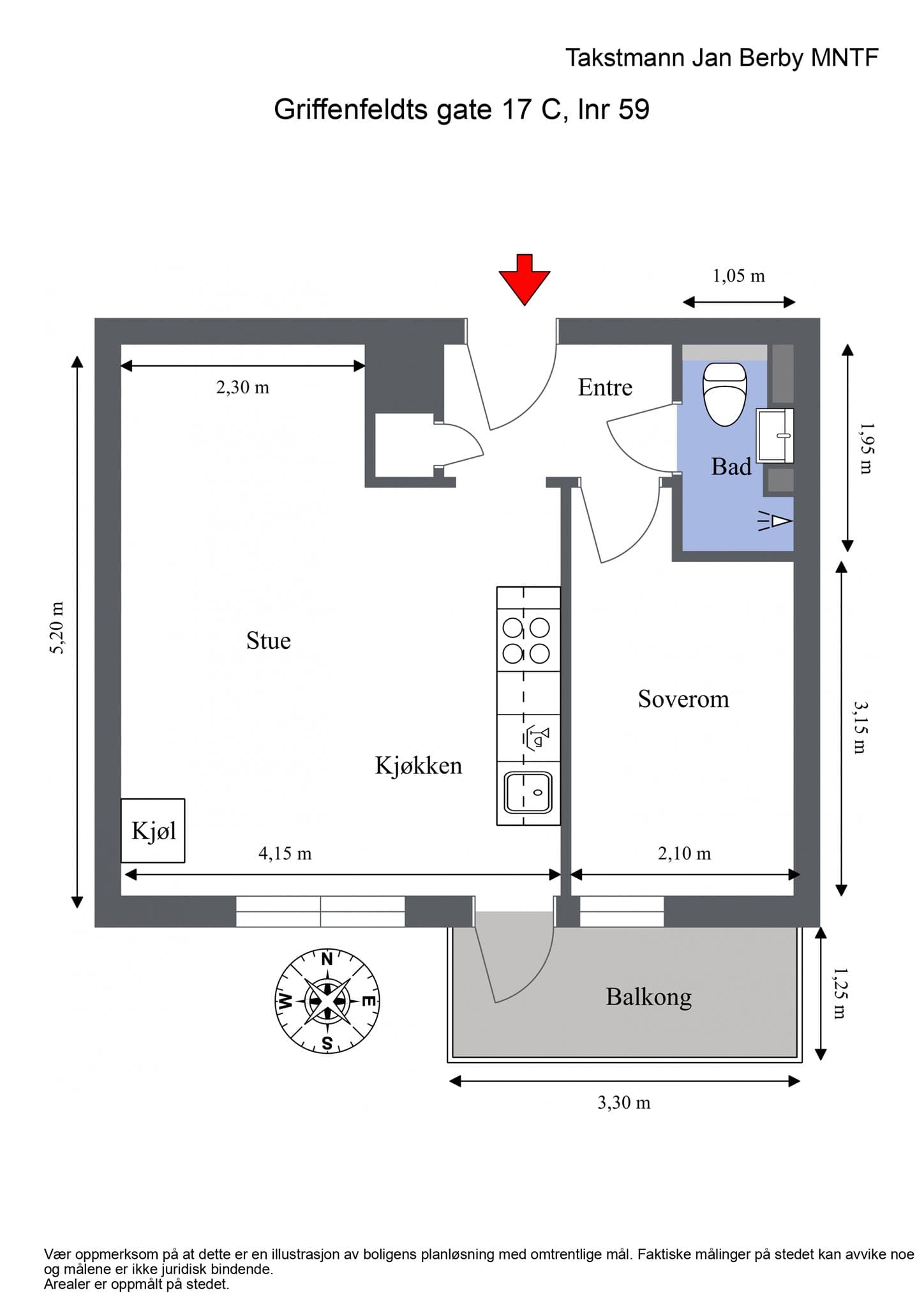 Plantegning. I tillegg medfølger bod i kjeller og på loft.