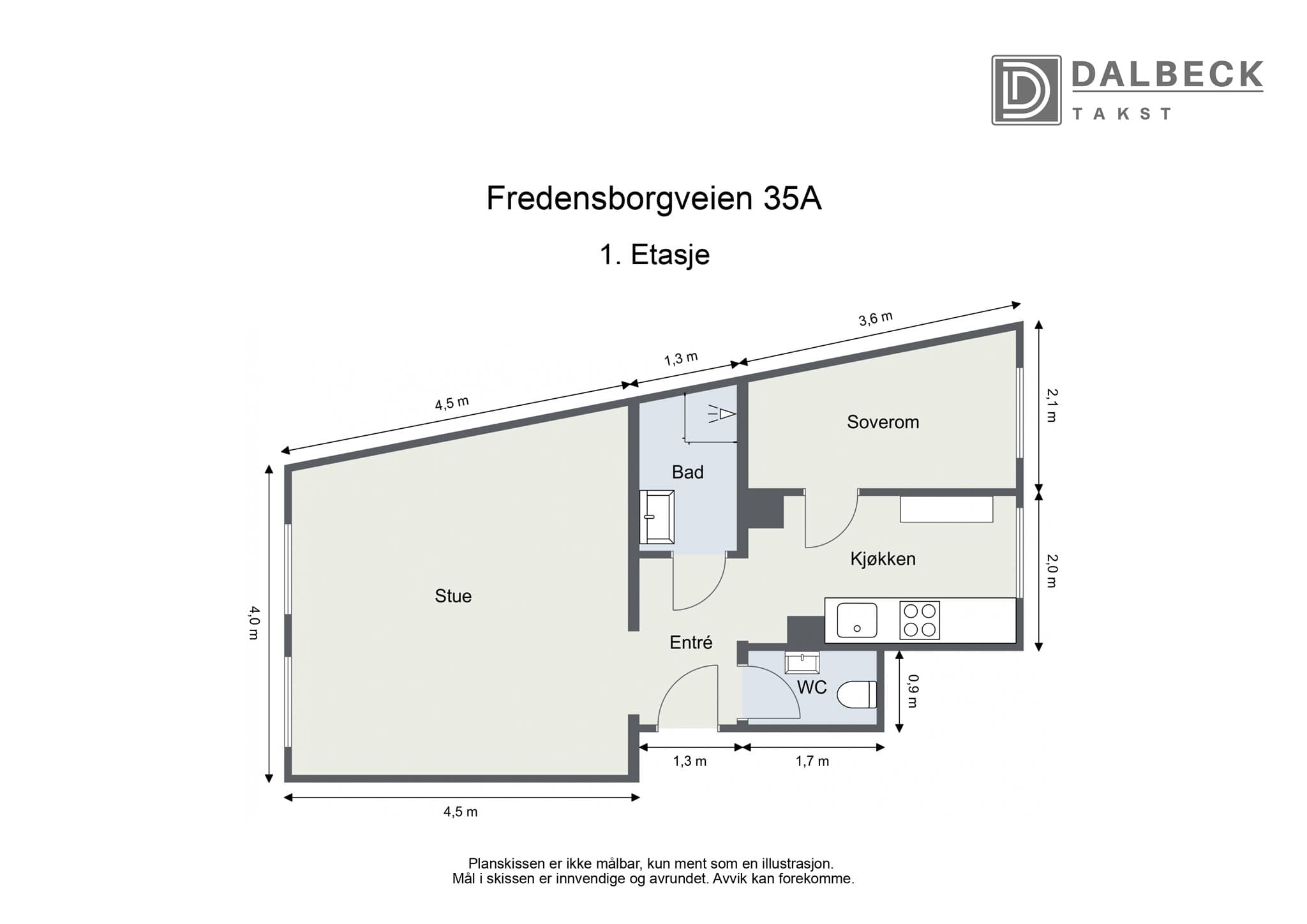 Plantegning - I tillegg disponerer leiligheten en kjellerbod.