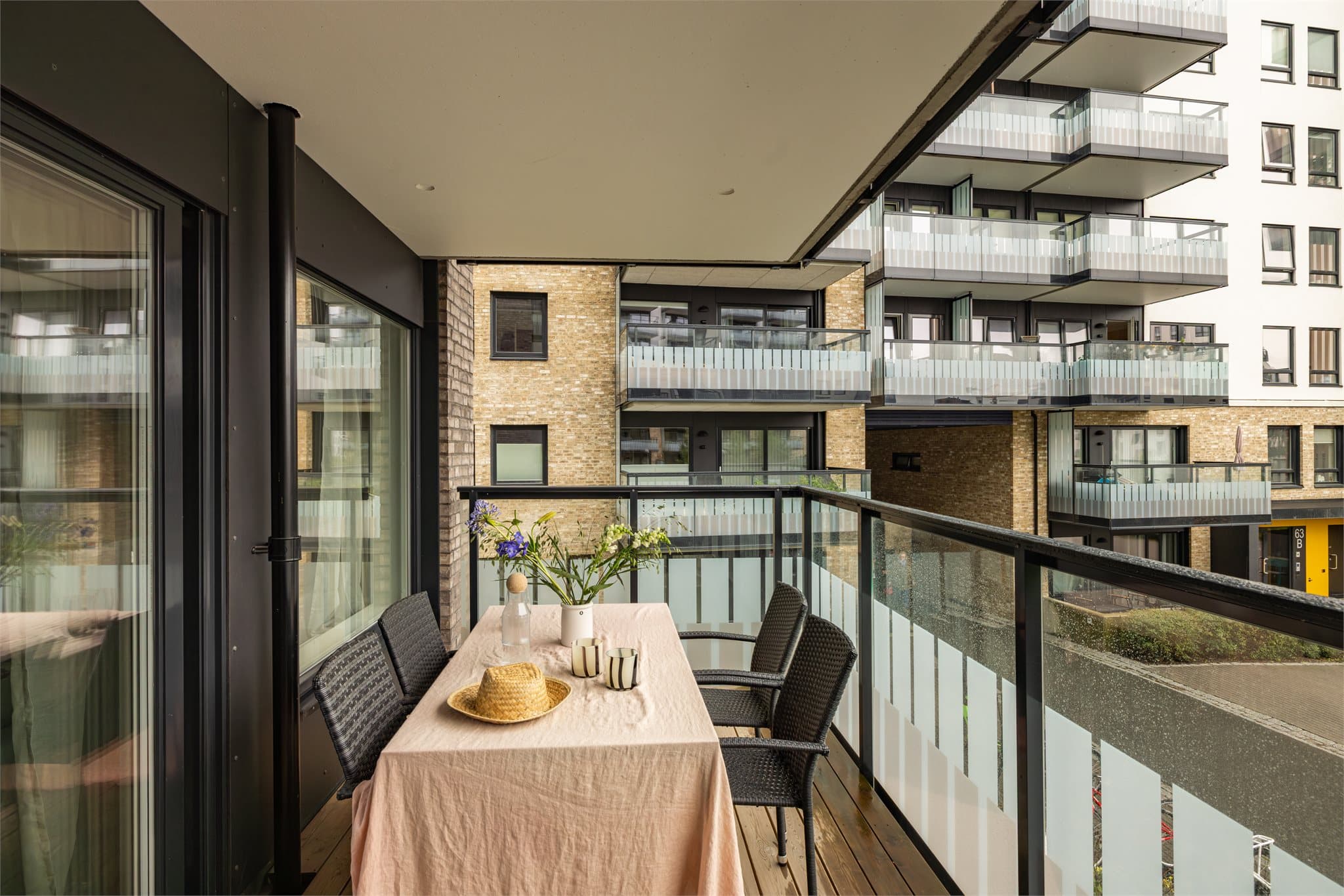 Gode solforhold på balkongen.