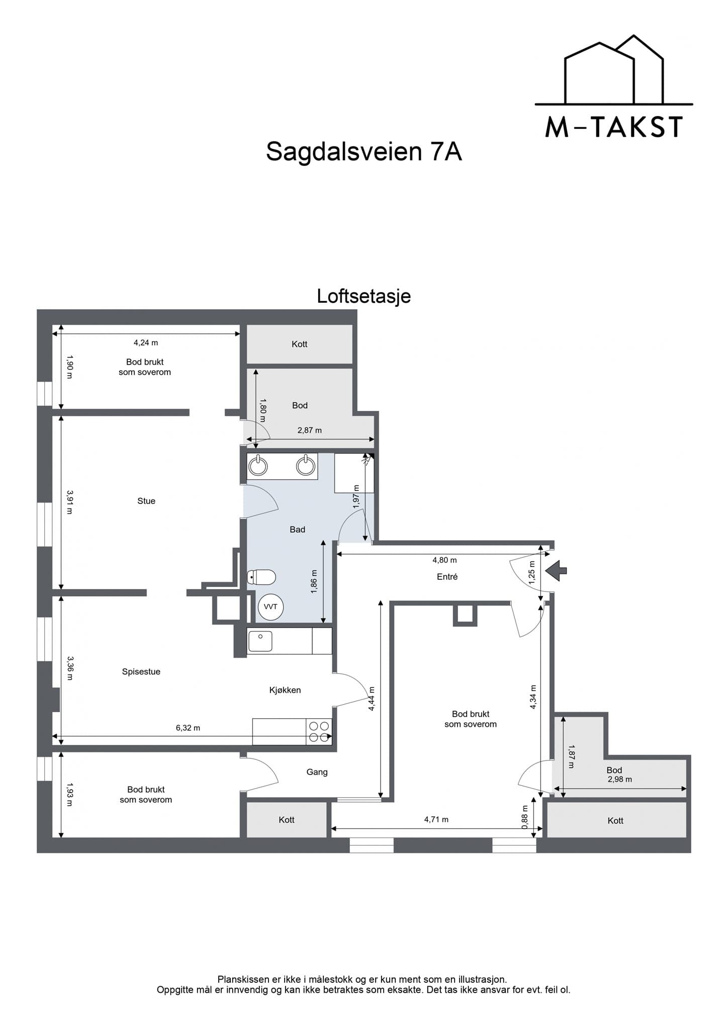 Plantegning- Loftetasje