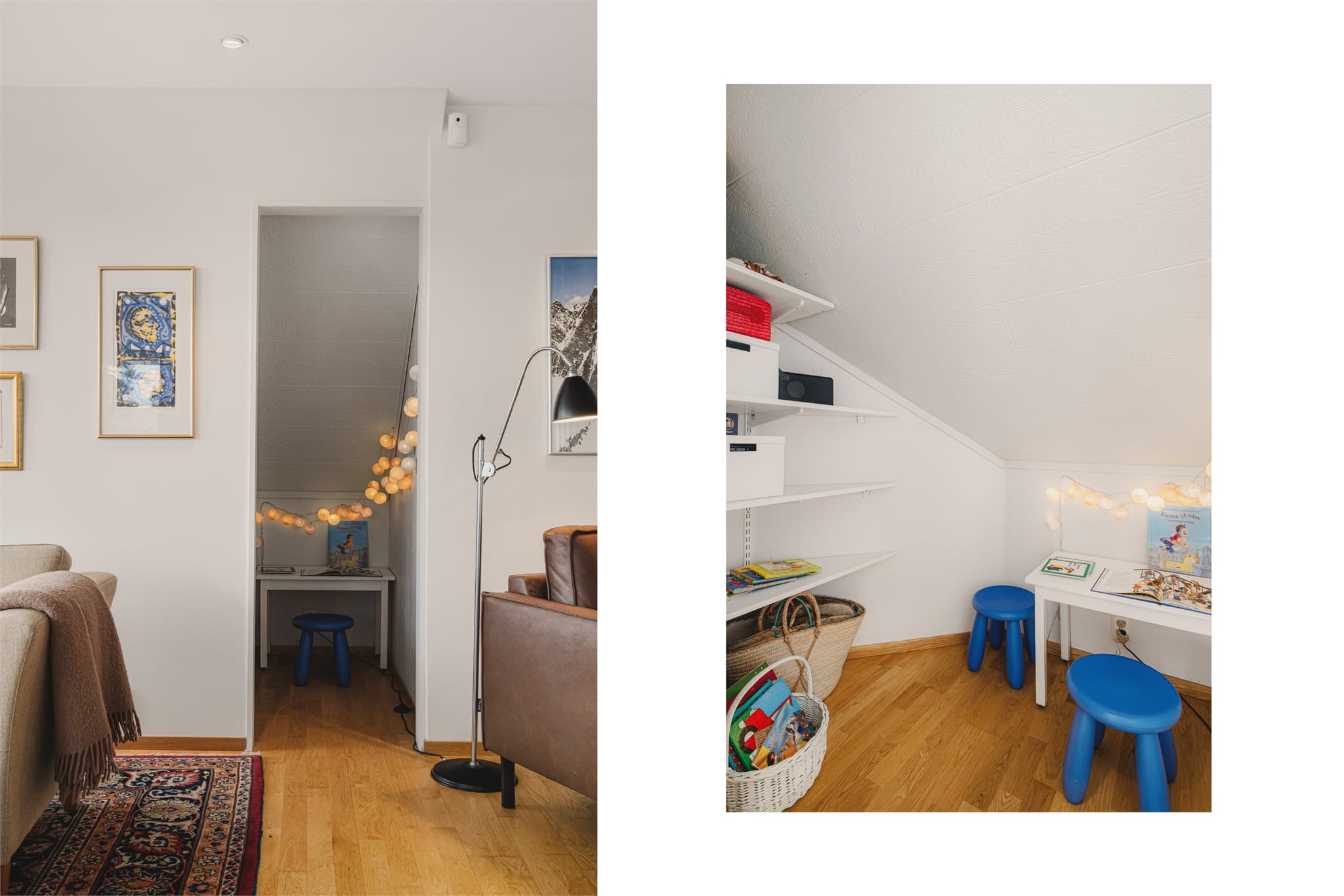- Koselig bibliotek og lekekrok stuen -