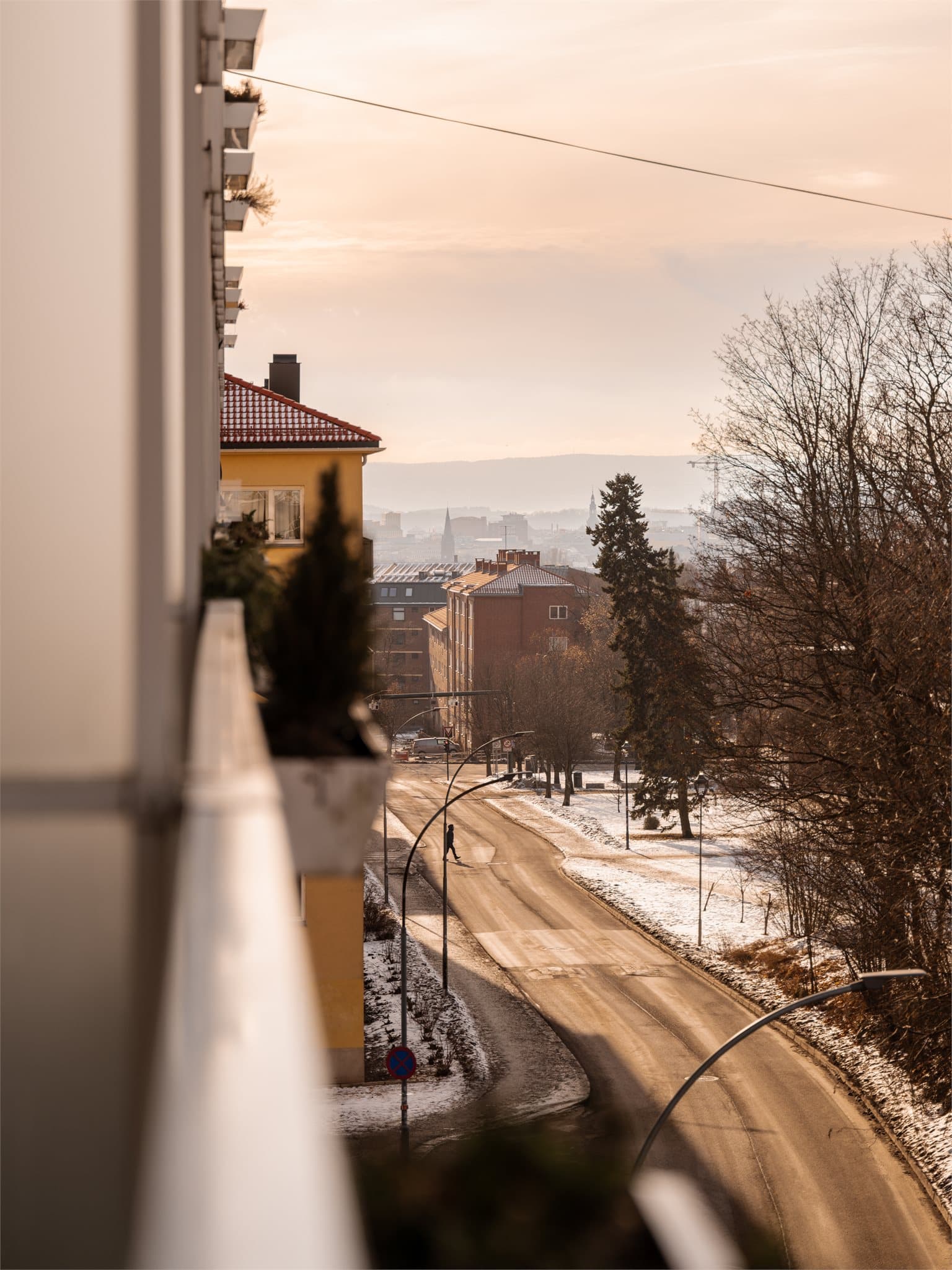 Langstrakt utsikt ned mot Oslo sentrum