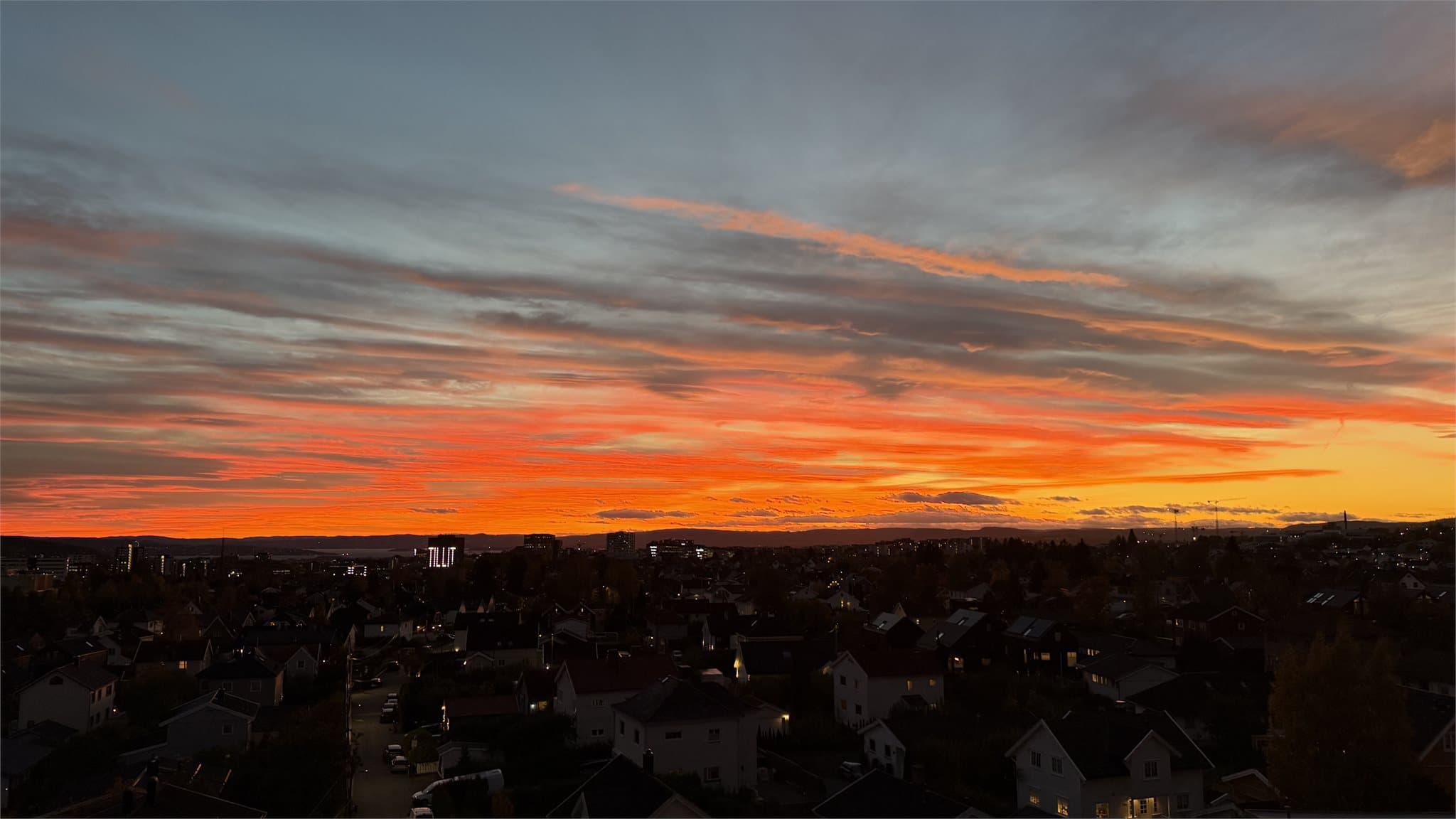 Utsiktsbilde fra takterrassen tatt av selger