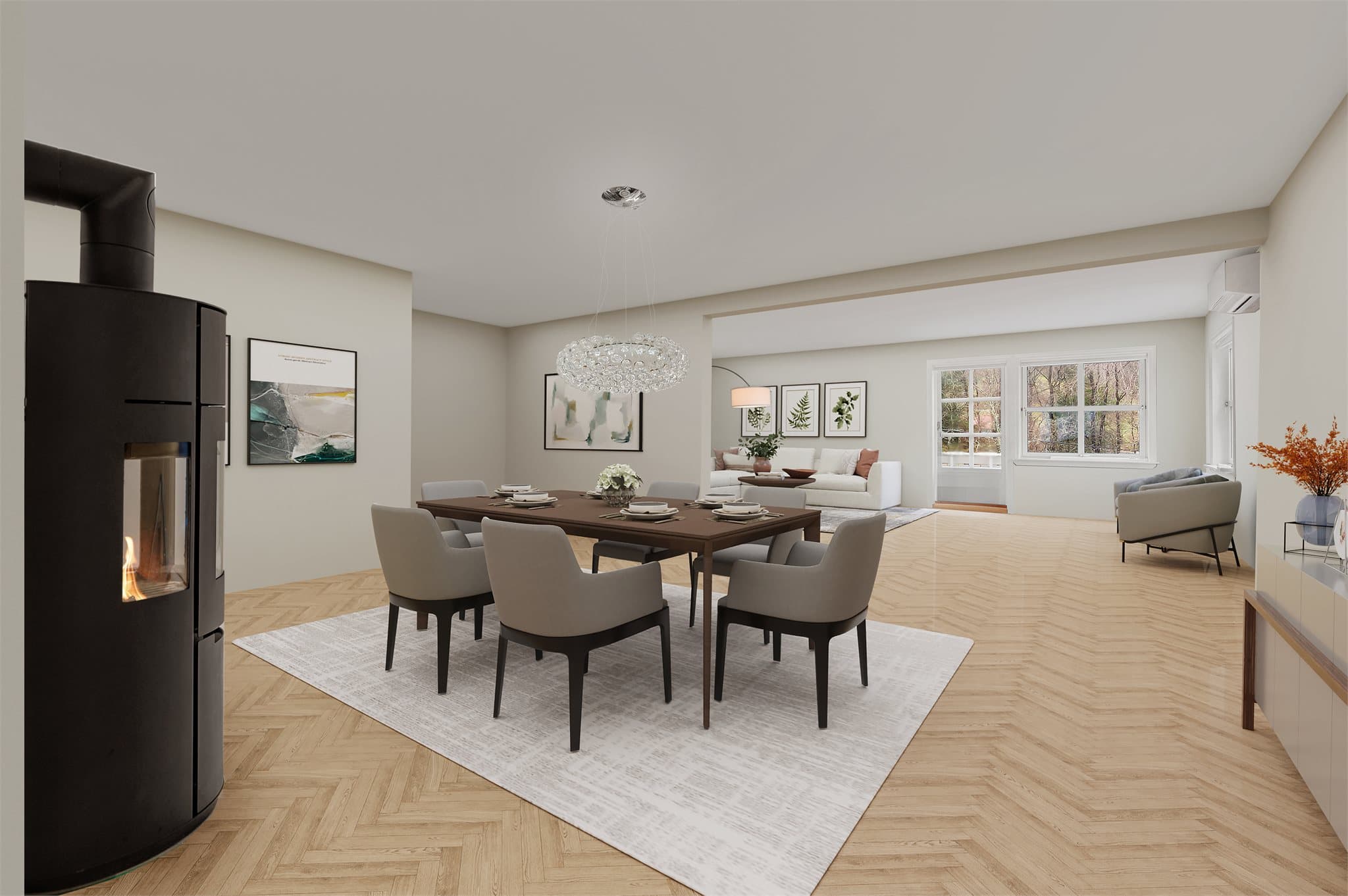 - Her har man god plass til å innrede med ønsket møblement (digitalt fremstilt) -