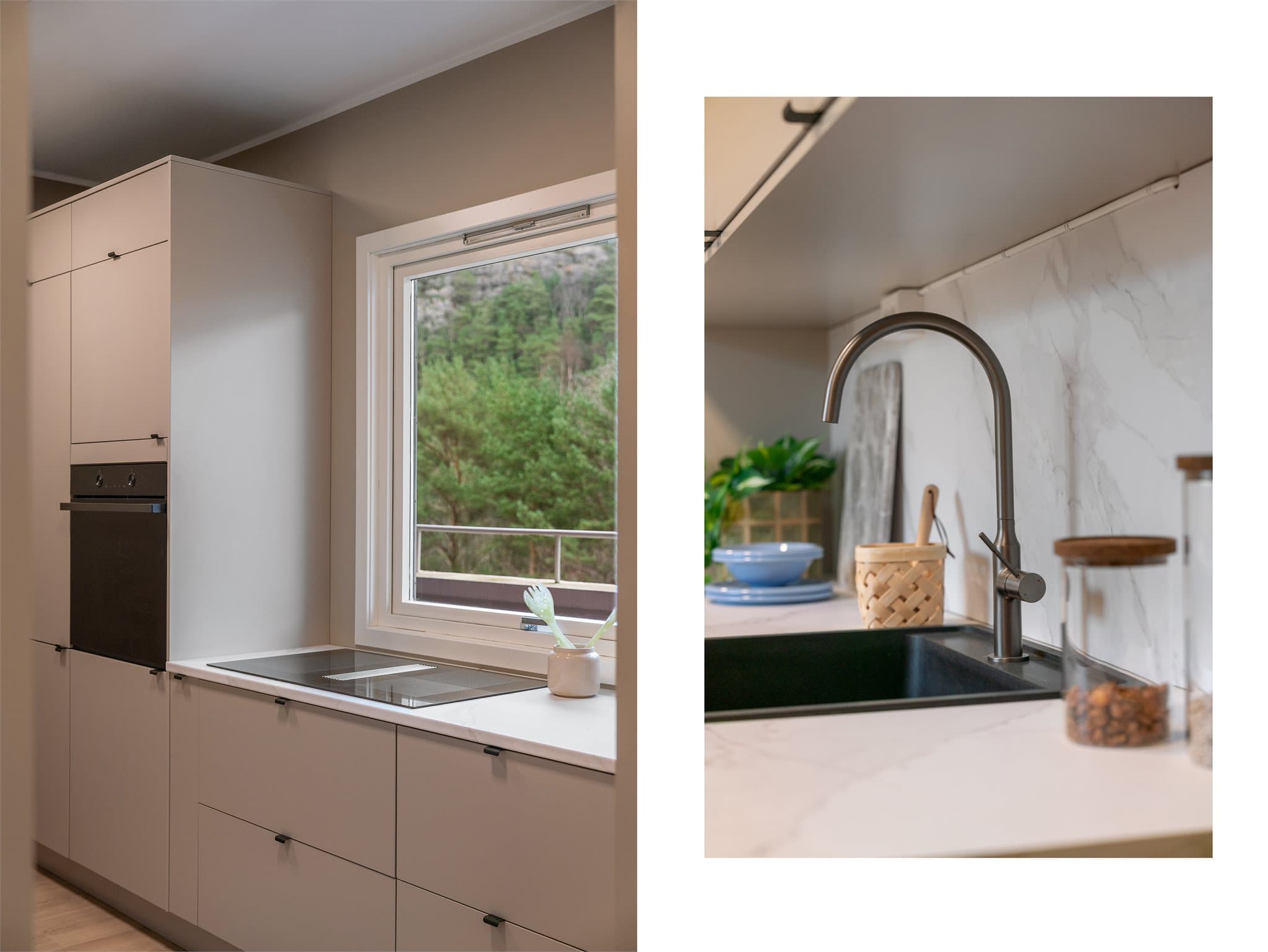 - Ny eier får glede av integrert induksjonsplatetopp, steikeovn, oppvaskmaskin og kombiskap (kjøl/frys) -