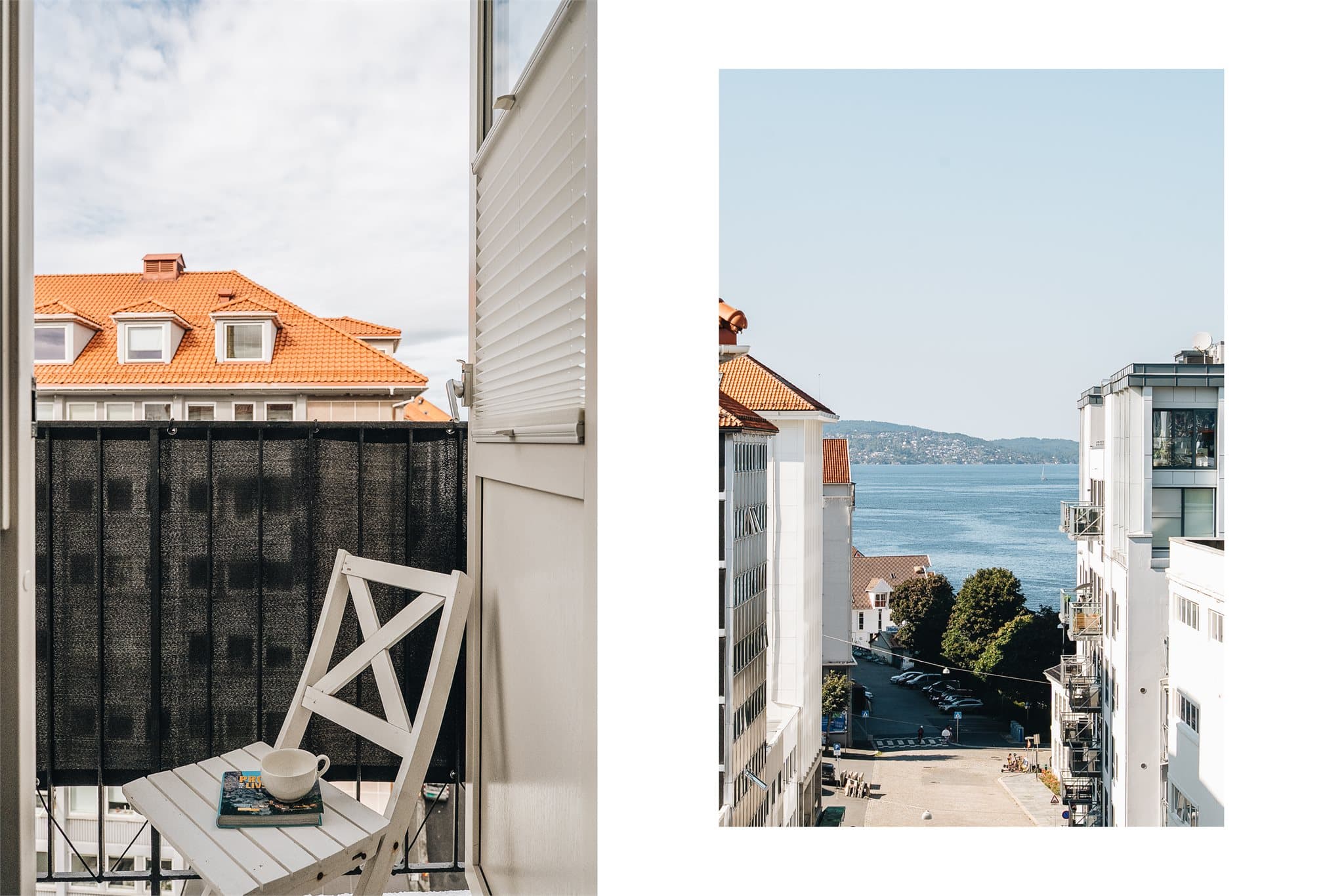 Fra den nordvendte balkongen ser du ut mot Byfjorden og Askøy