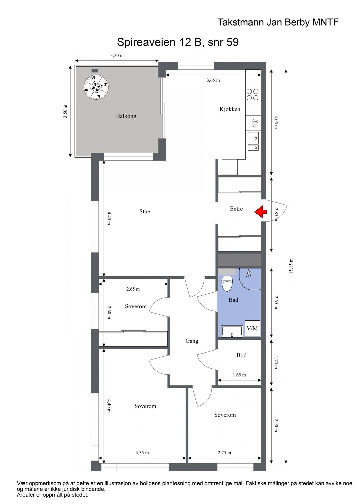 Plantegning. I tillegg medfølger bod i kjeller.