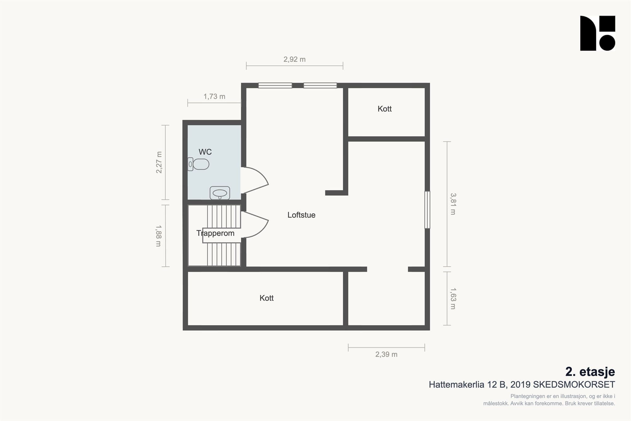 Plantegning Loftsetasje.