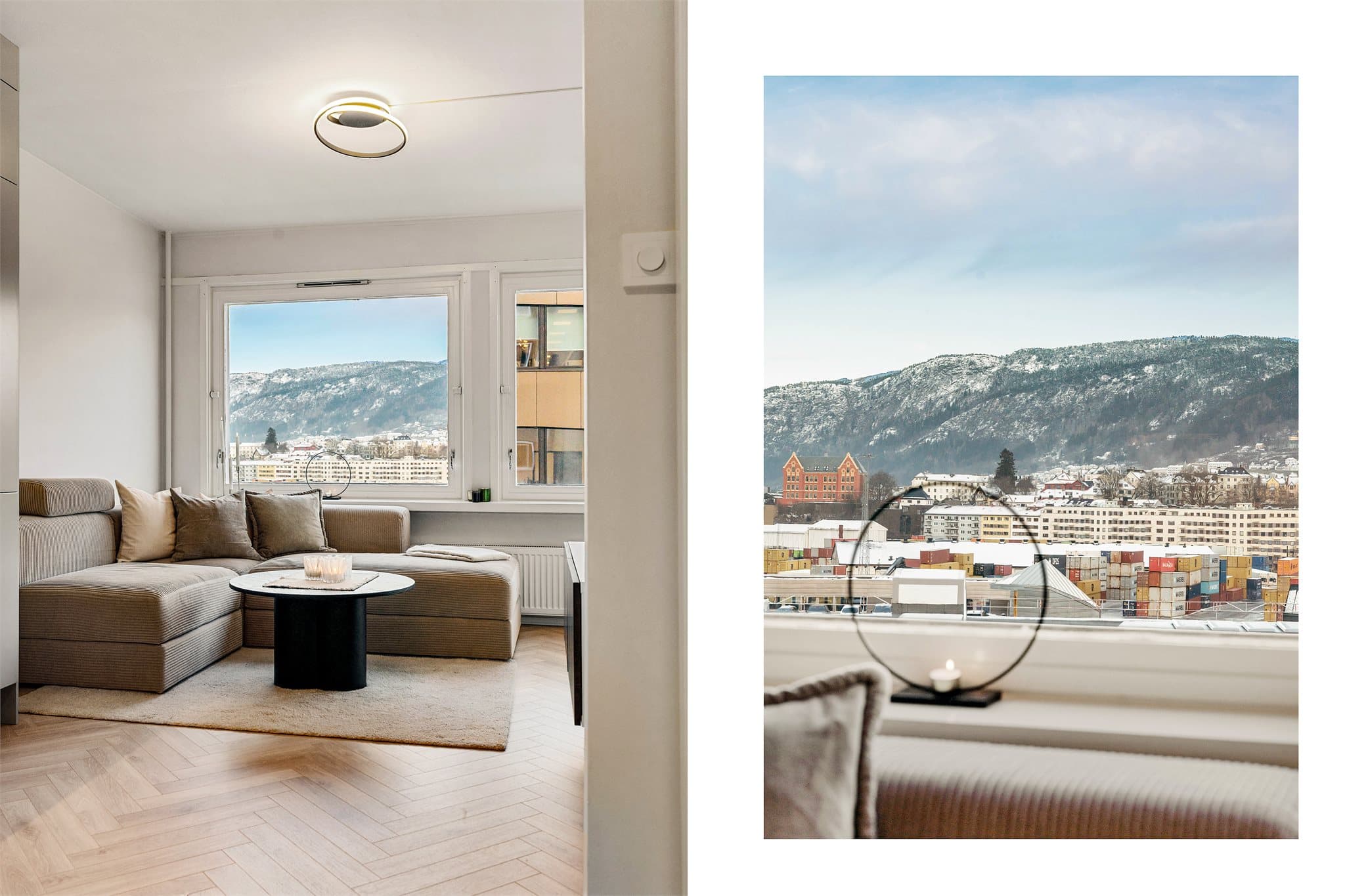 - Herfra har man en nydelig utsikt mot majestetiske fjell -