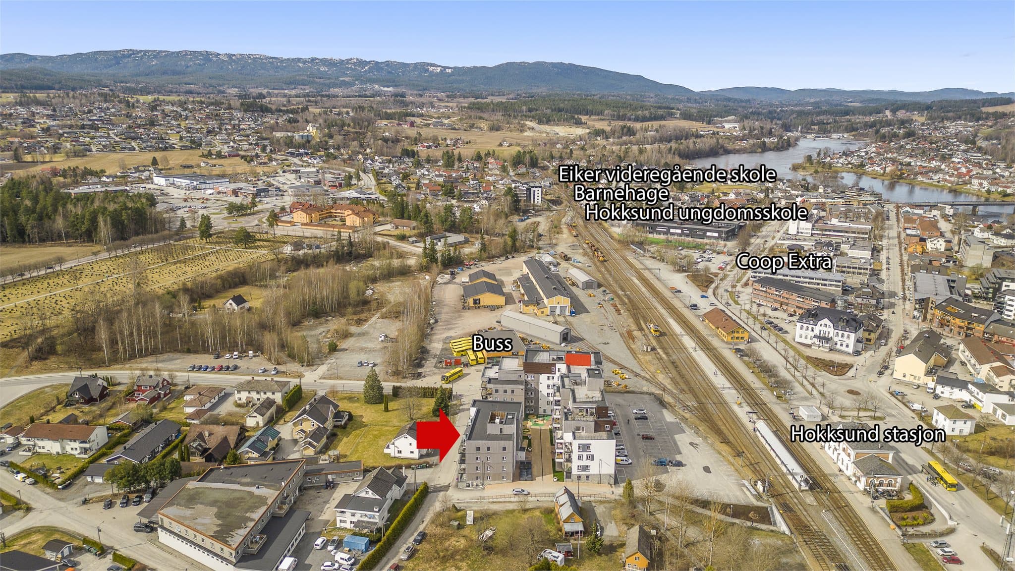 Her bor man med gangavstand til Hokksund sentrum og Hokksund stasjon