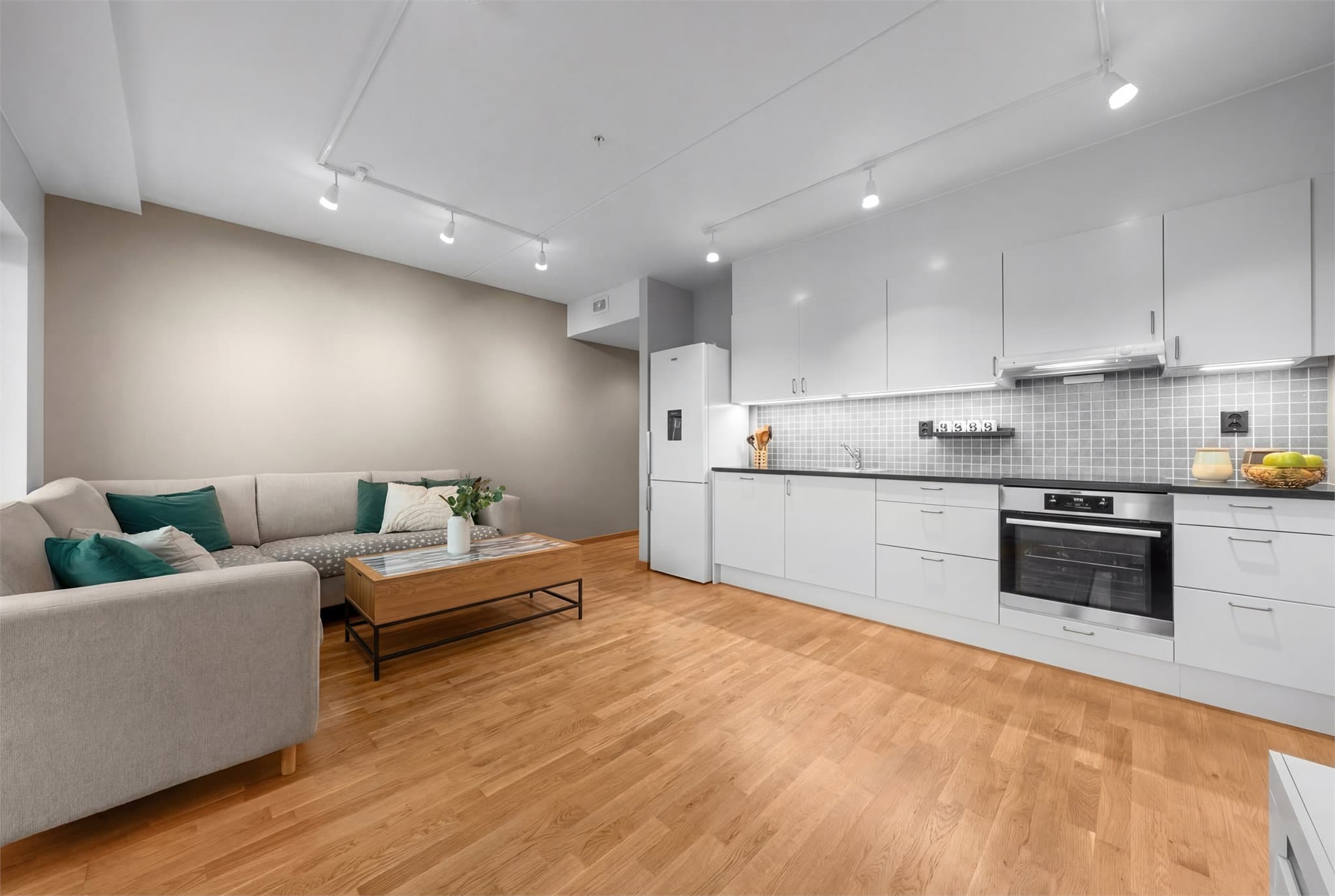 Stor stue - det er vannbåren varme i gulv