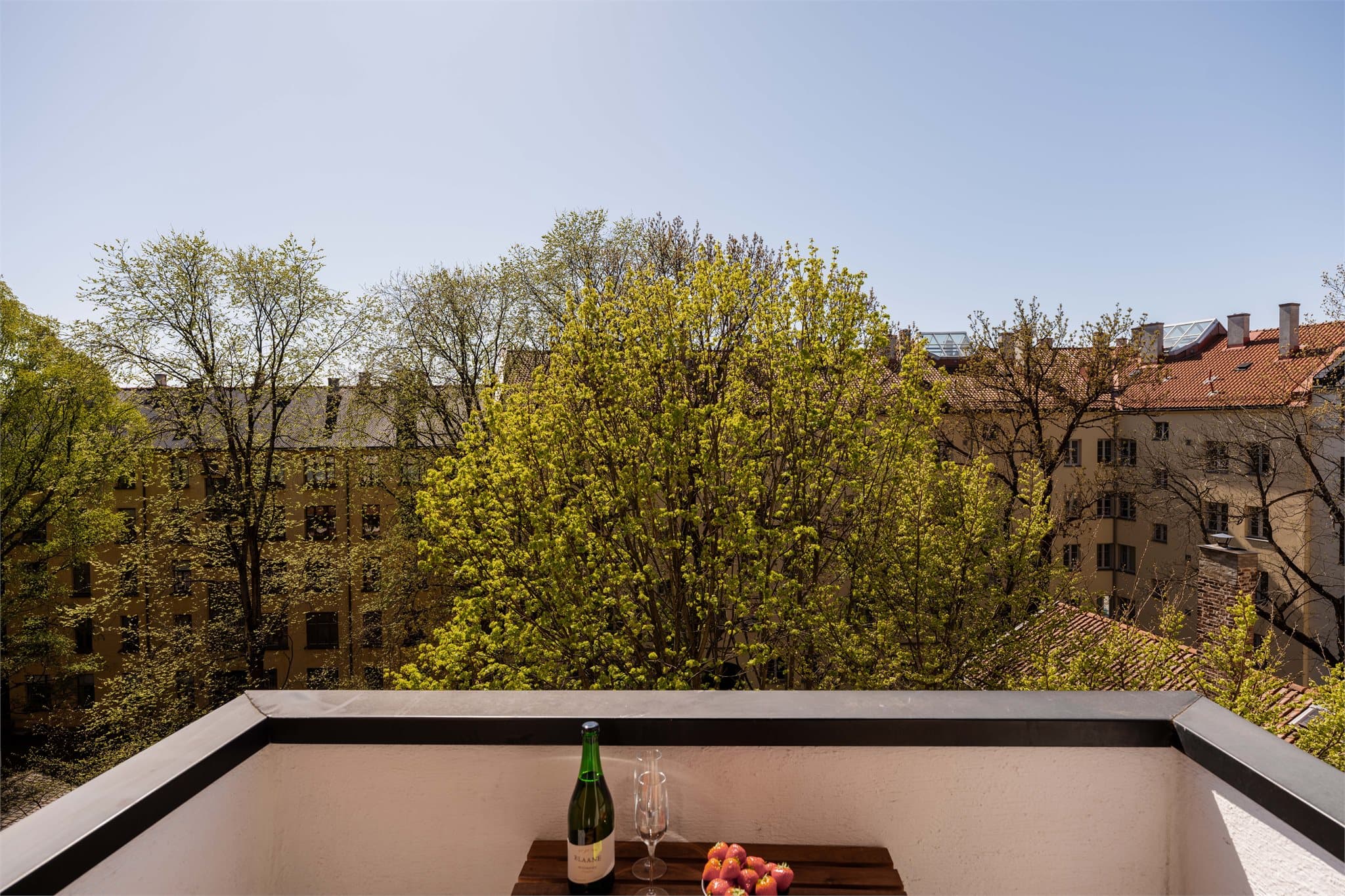 Nyt synet av den grønne og frodige bakgården som skaper en rolig og harmonisk atmosfære midt på Frogner.