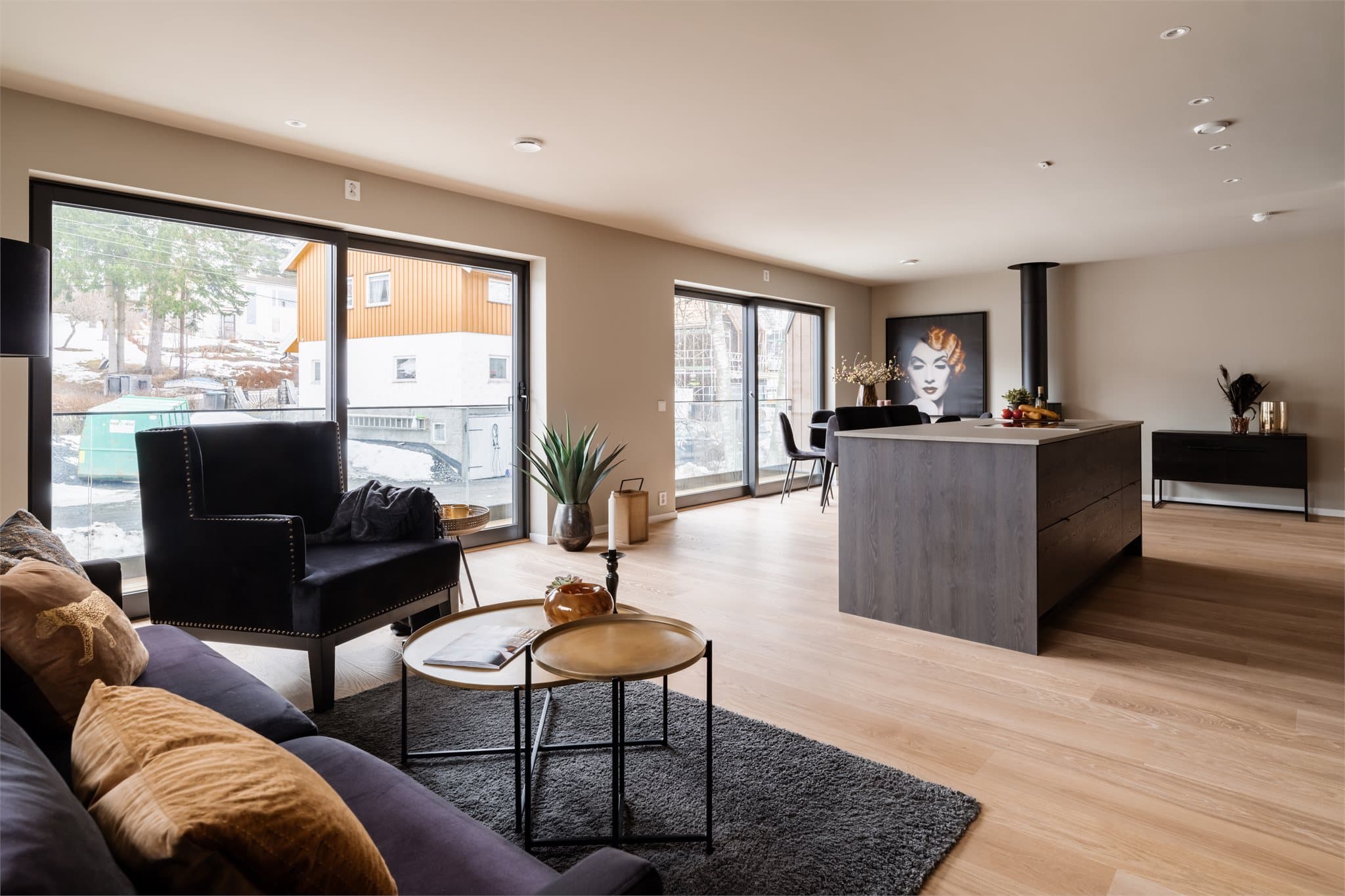 Stuen kan innredes på ulike måter etter eget ønske og behov.