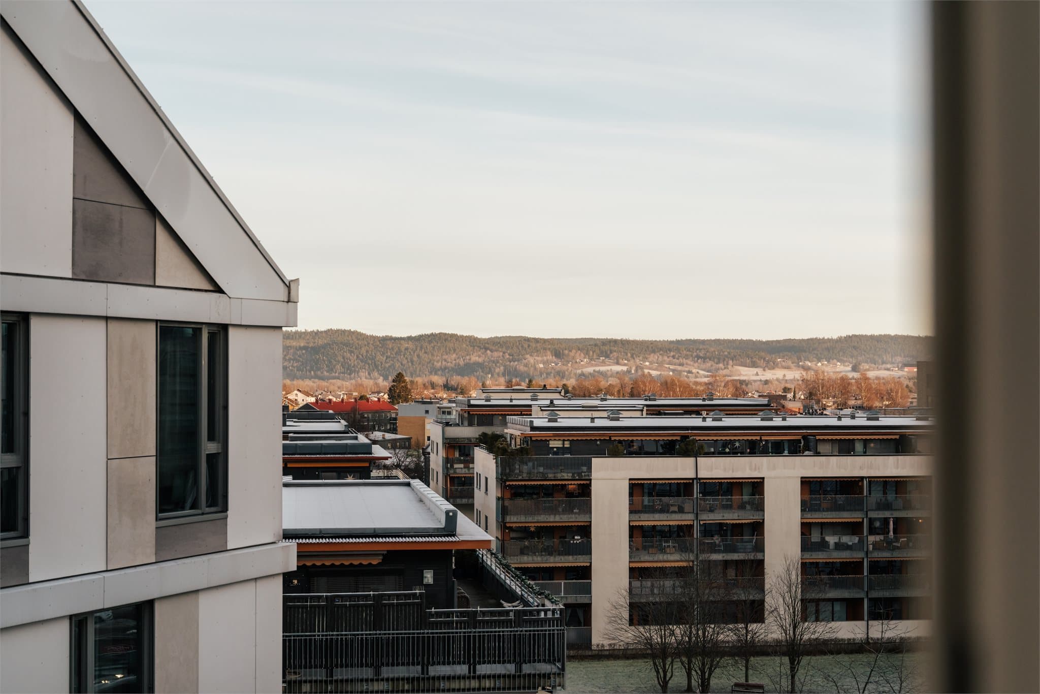 Utsikt fra balkongen.