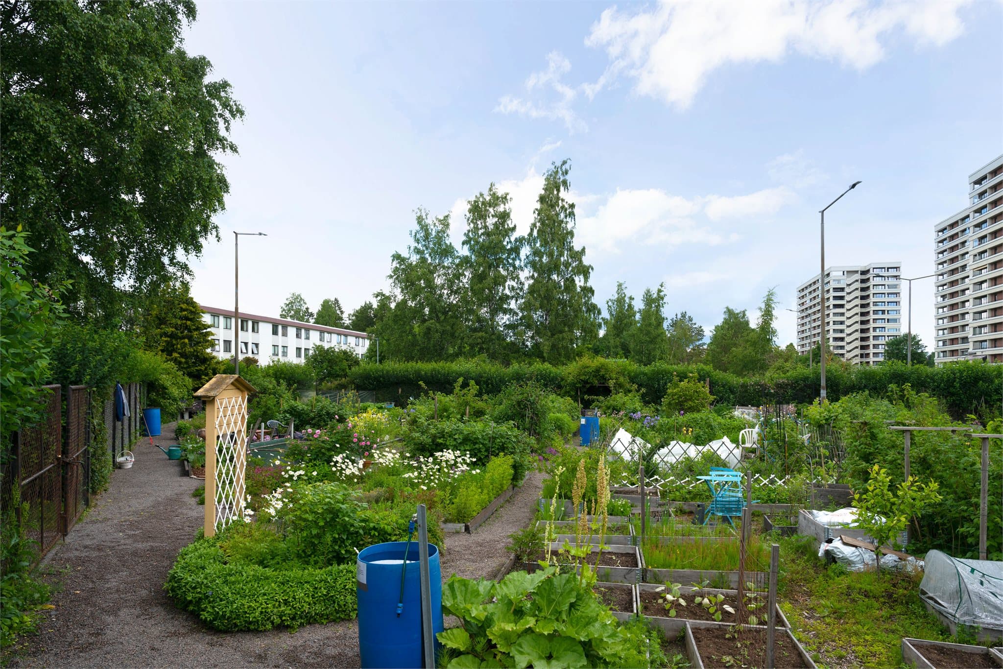 Hageområde ved Tveitaparken.