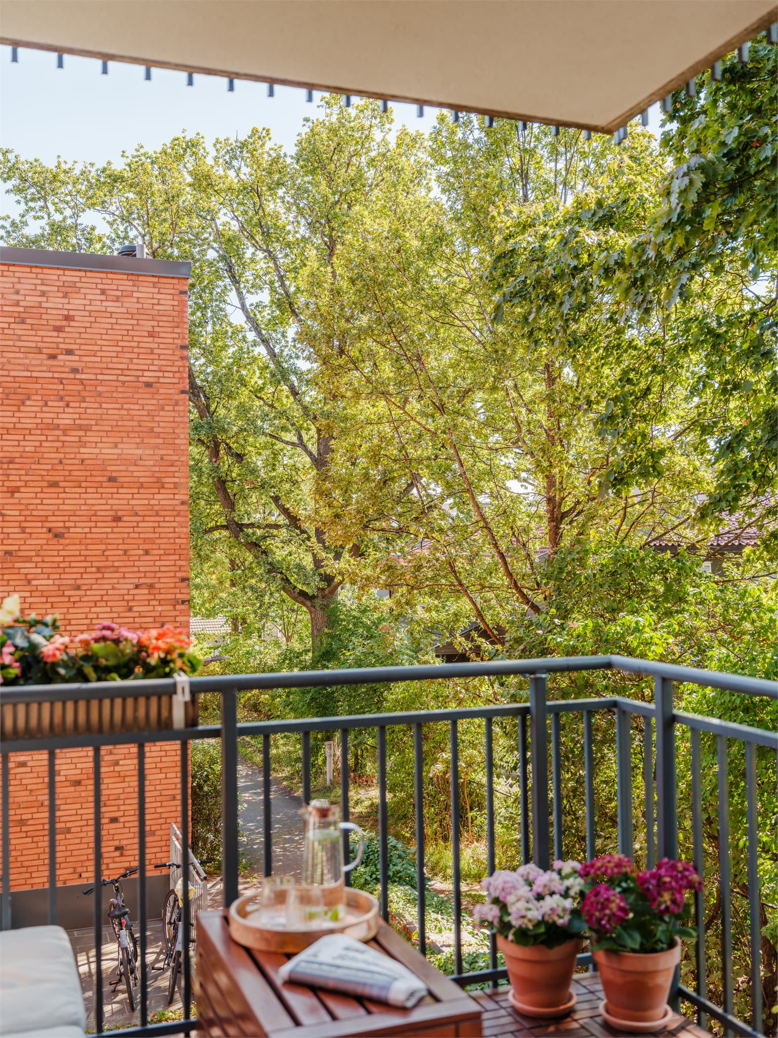 Frodig, skjermet utsyn som gir en behagelig atmosfære.