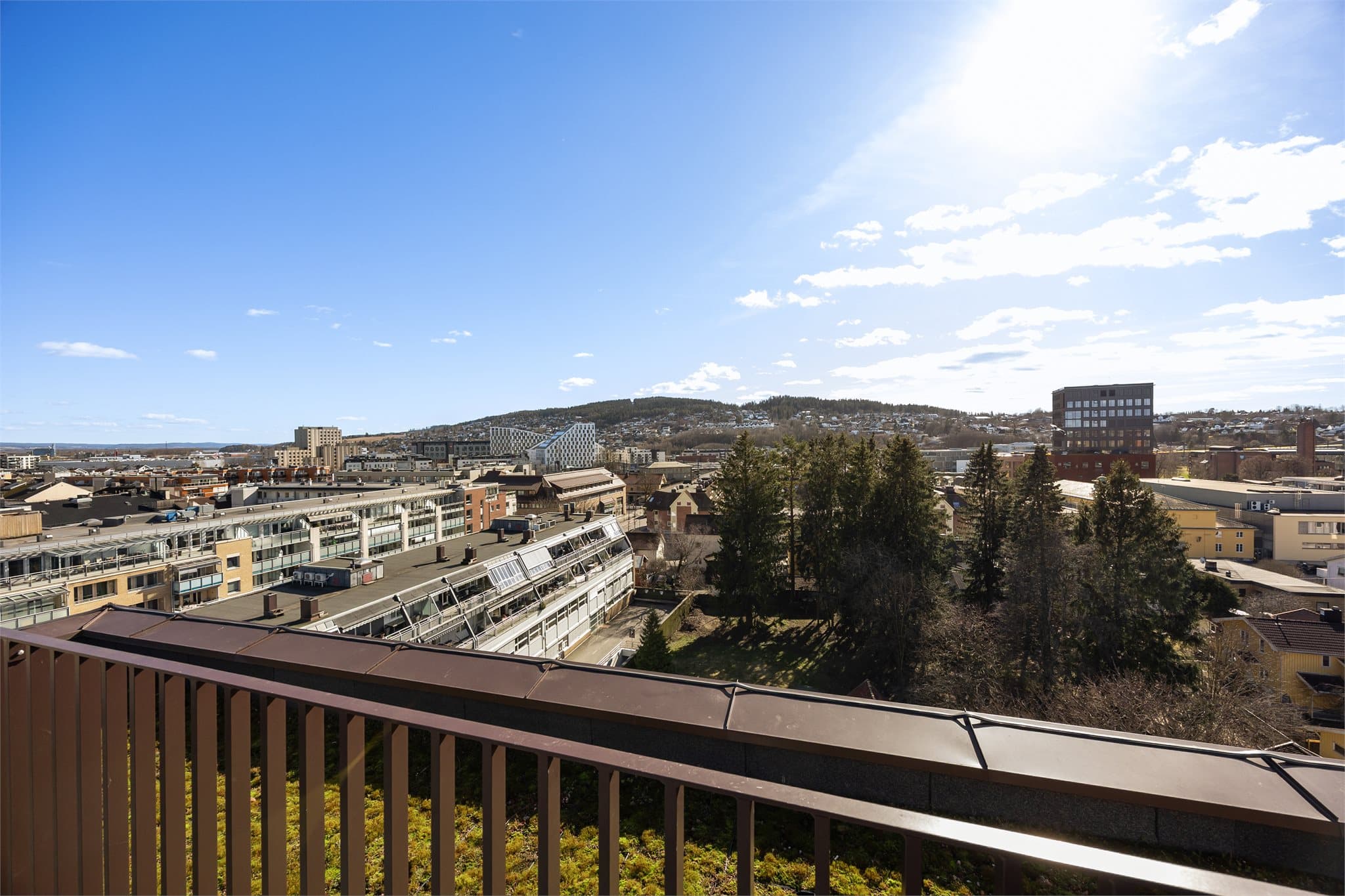 Utsikten fra takterrassen.