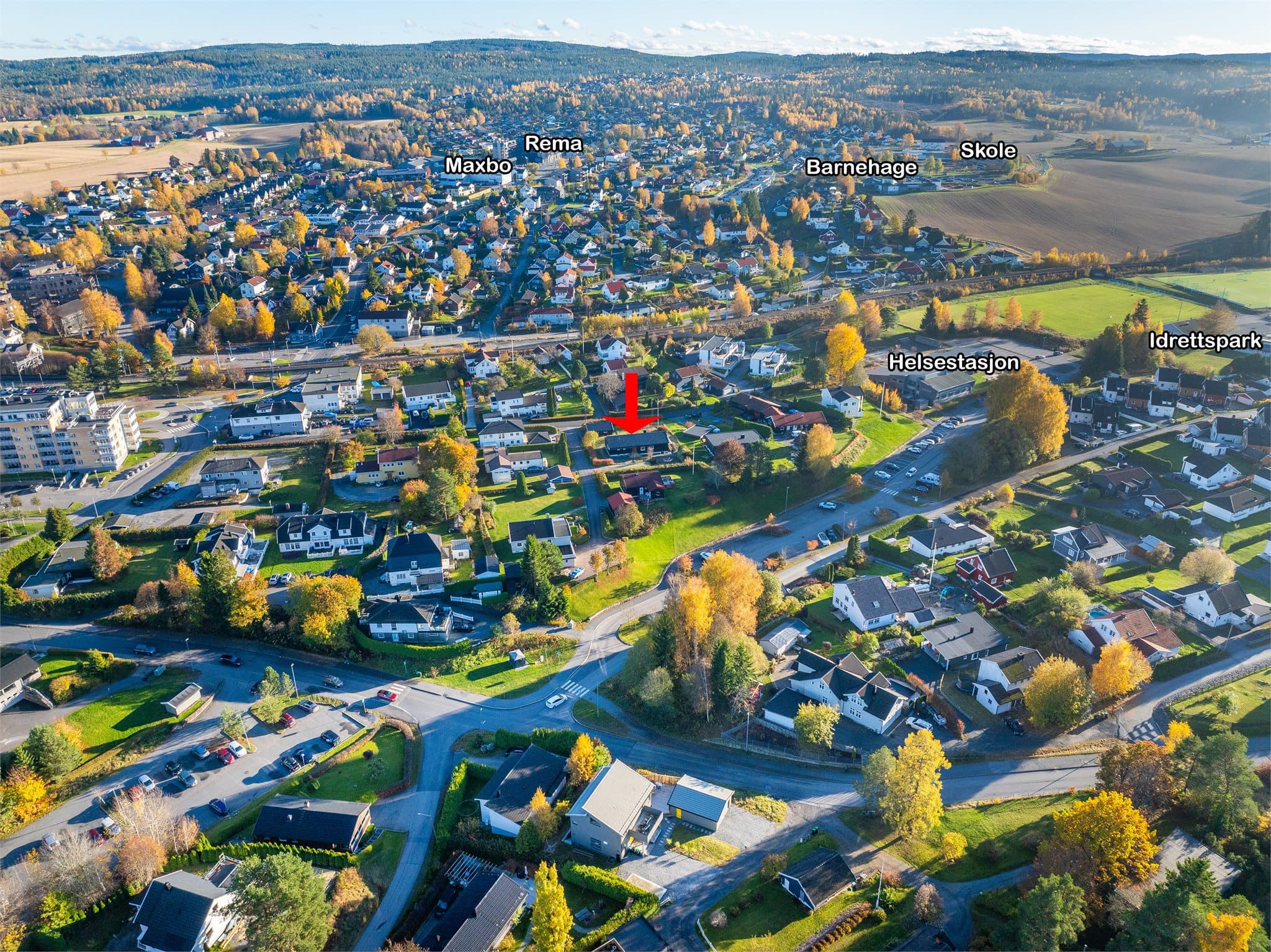 Gangavstand til barnehage, skoler og butikker