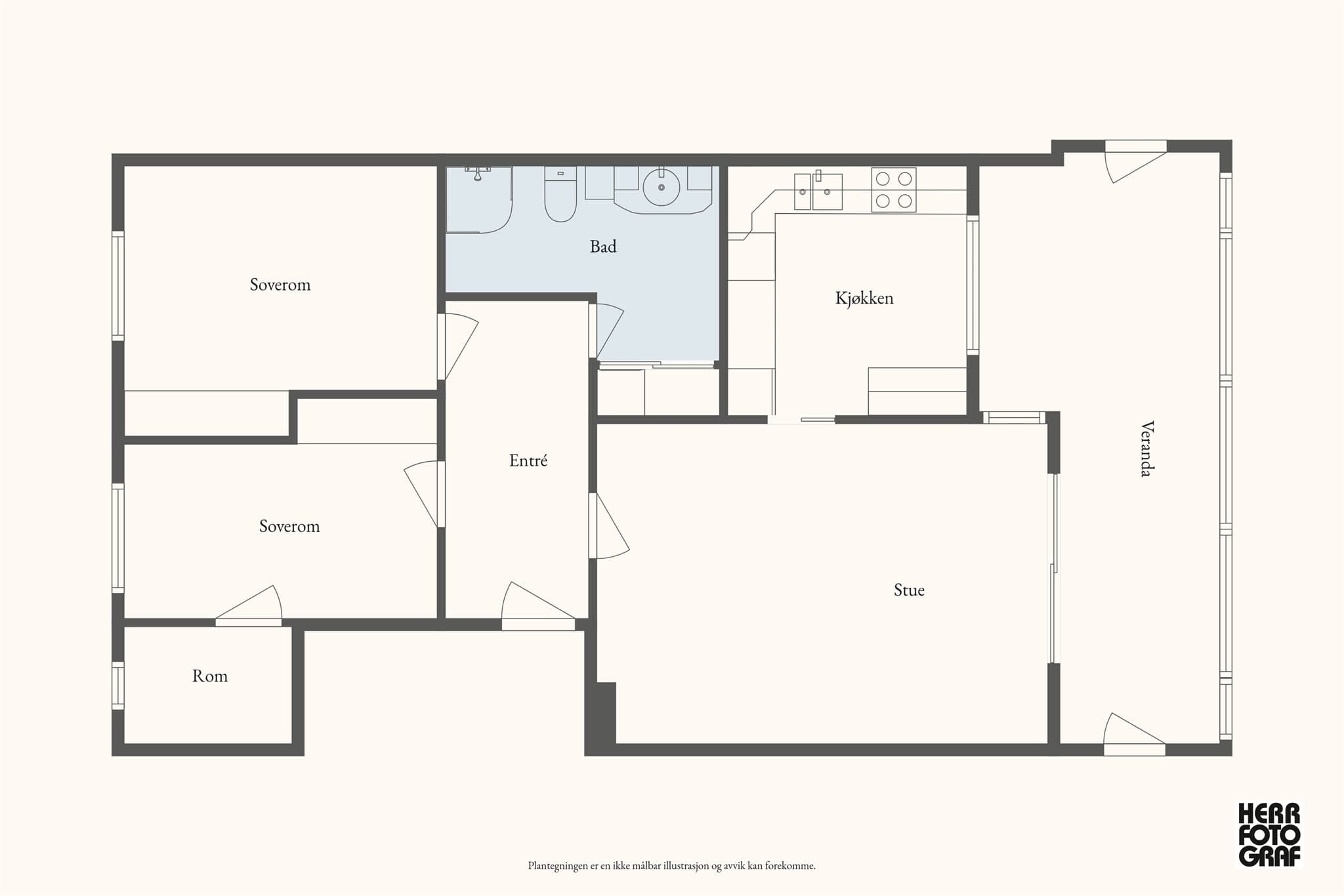 - Leilighetens planløsning -