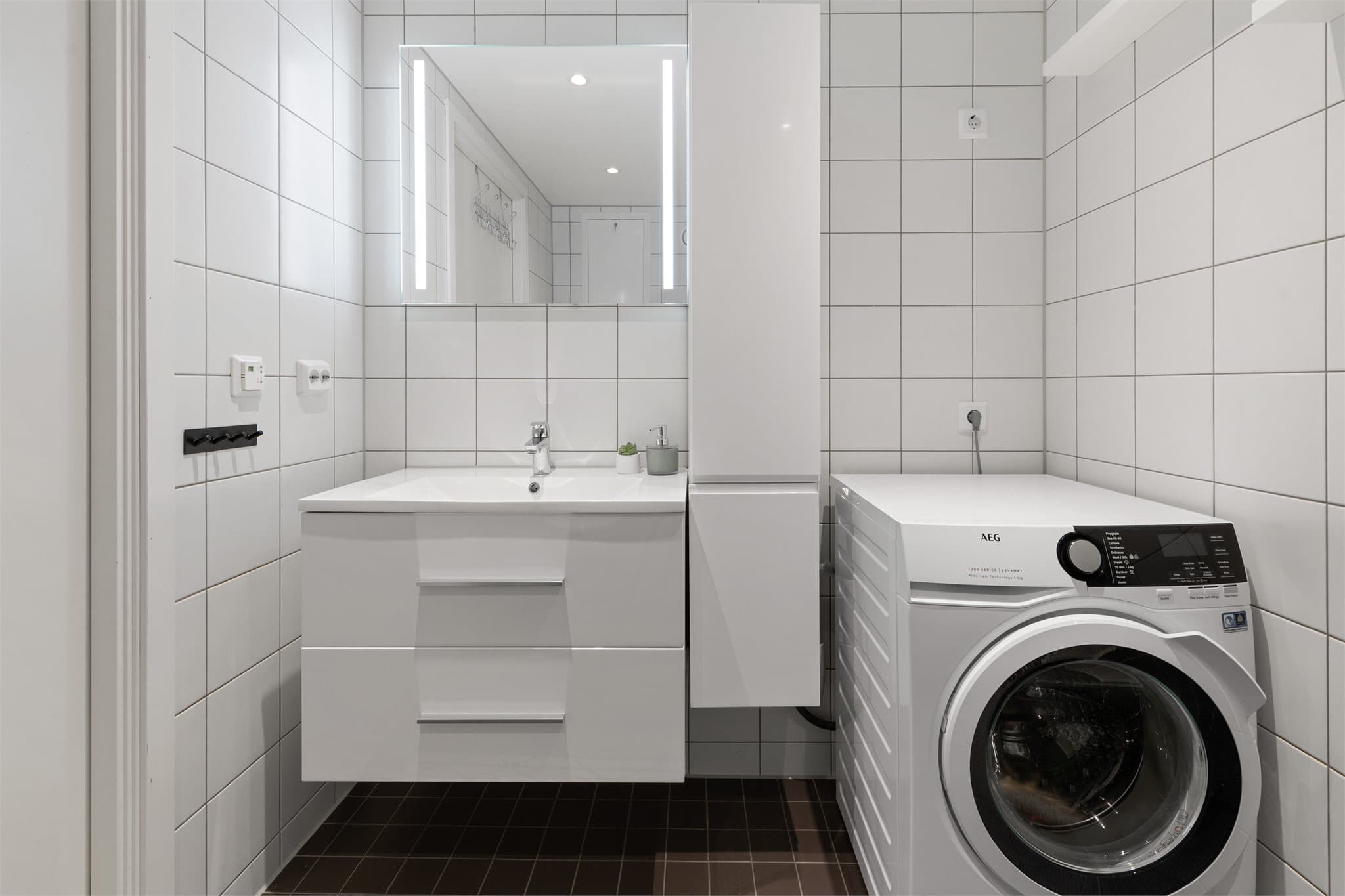 God plass til både vaskemaskin og tørketrommel