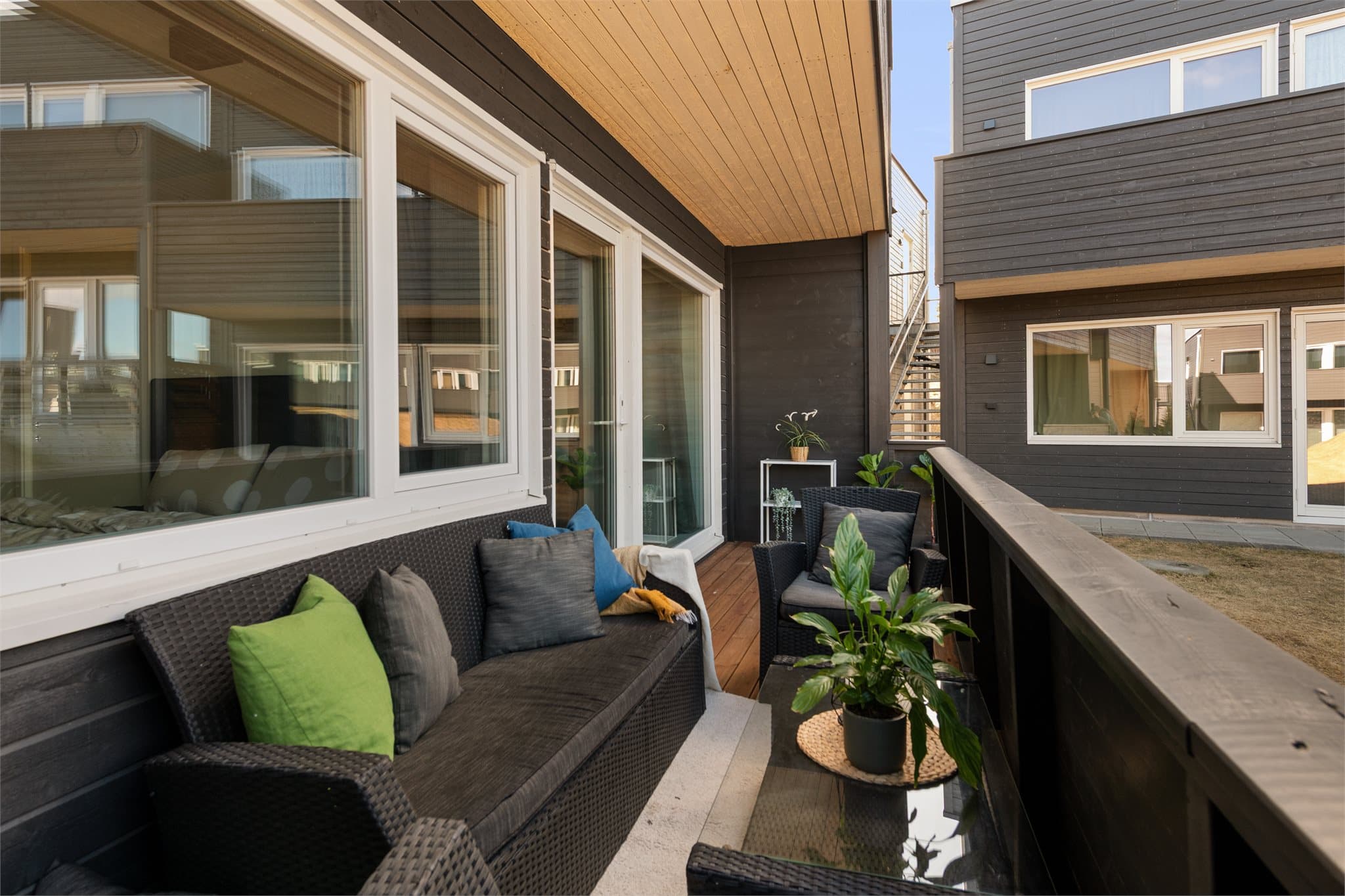 Hyggelig og skjermet terrasse