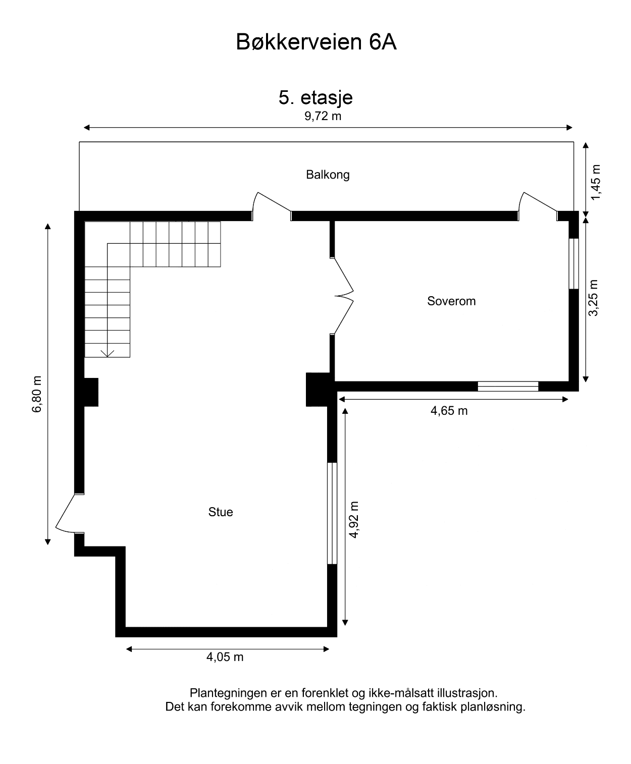 Plantegning 5. etasje.
