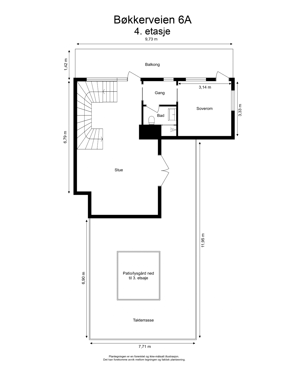 Plantegning 4. etasje.