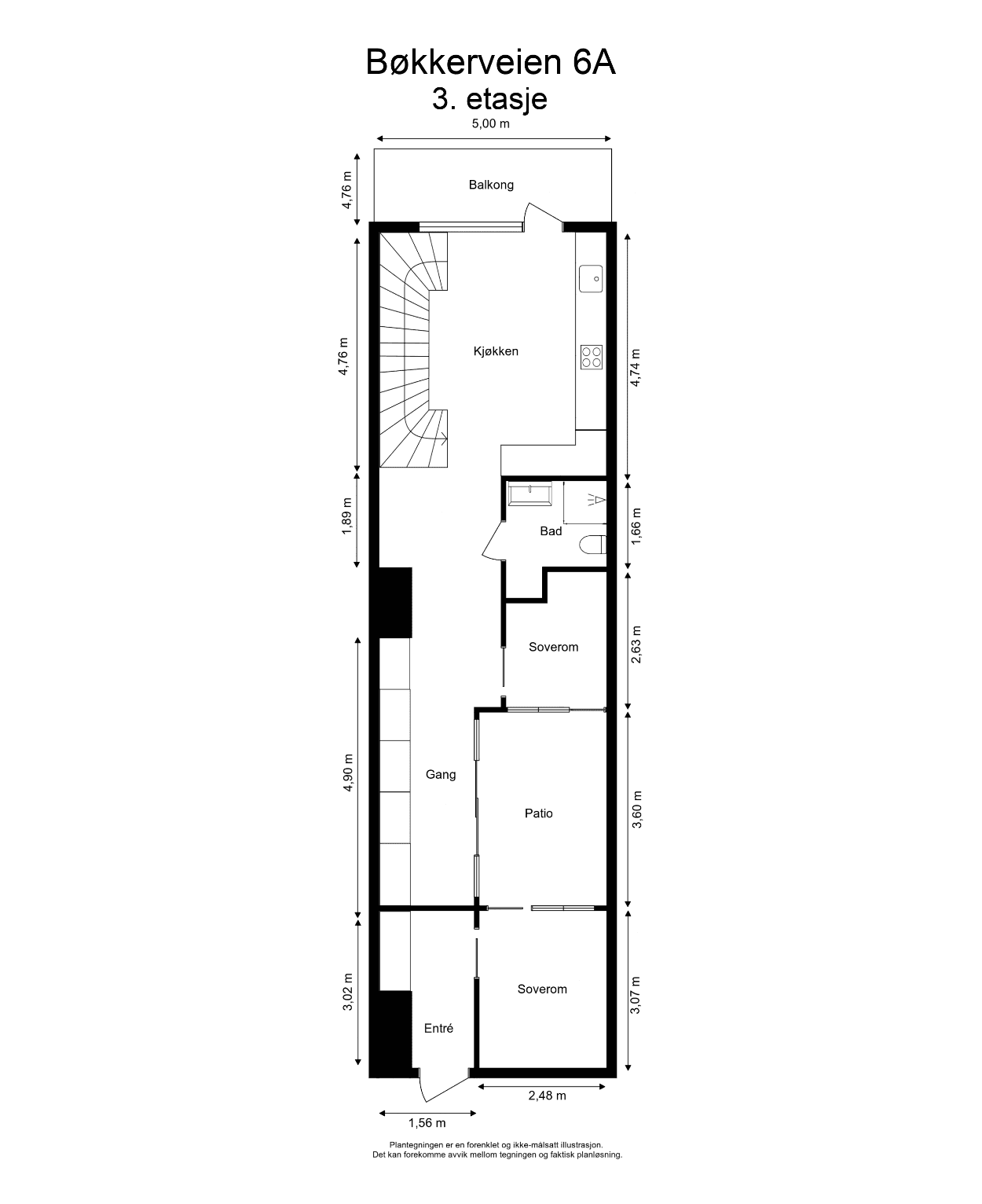 Plantegning 3. etasje.