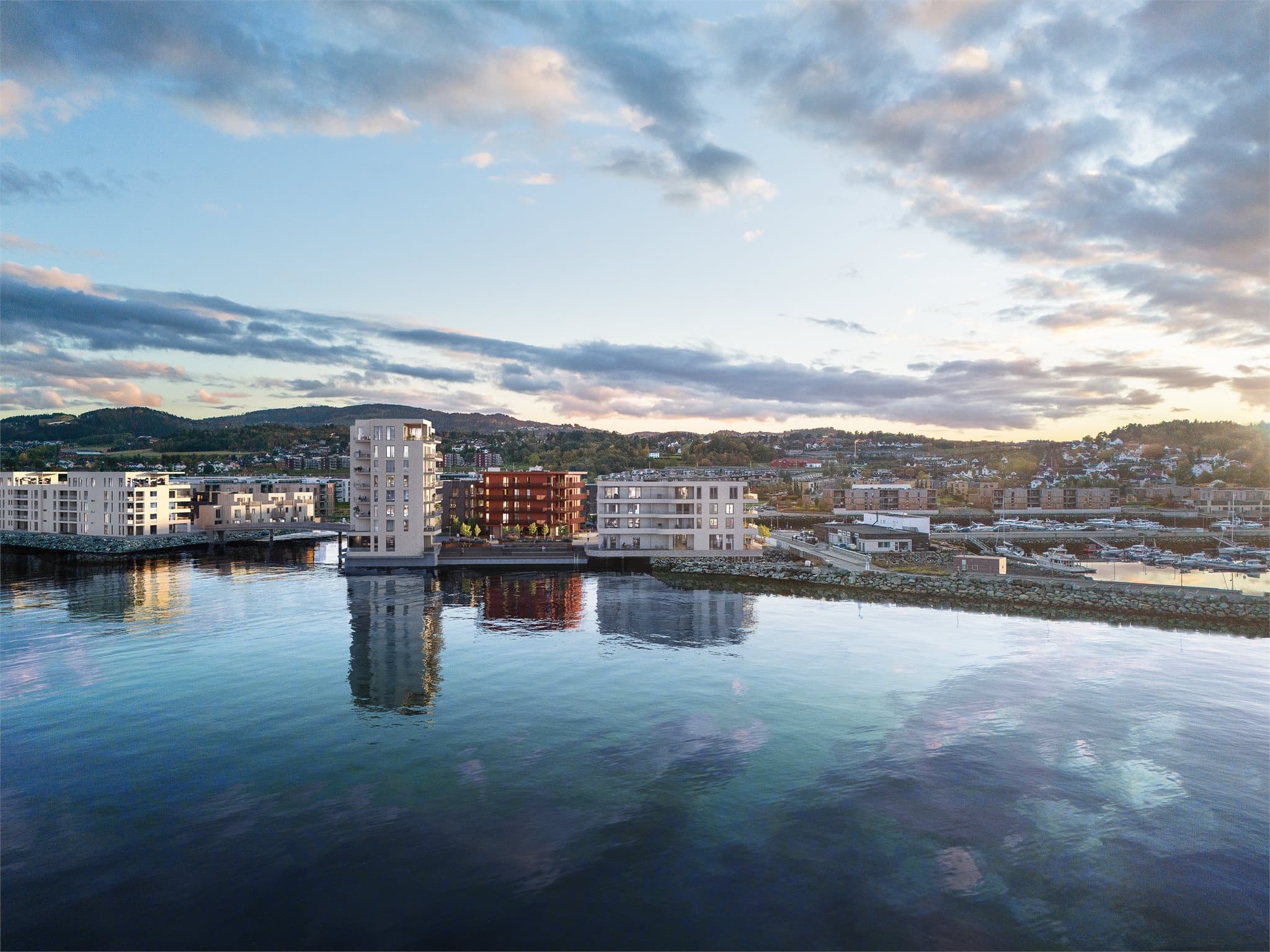 Illustrasjonsbilde - Bo med sjøen som nærmeste nabo og nyt en beliggenhet som kombinerer maritime omgivelser med nærhet til byens tilbud og flotte turmuligheter. Illustrasjonsbilde er fra leilighet i etasjen under.