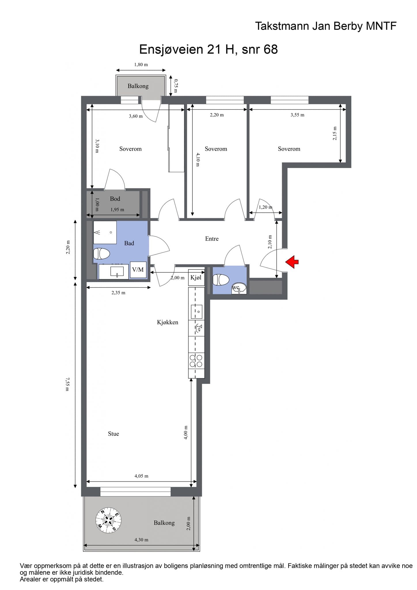 Planskisse. I tillegg medfølger bod i kjeller og opsjon på kjøp av garasjeplass i garasjeanlegget.