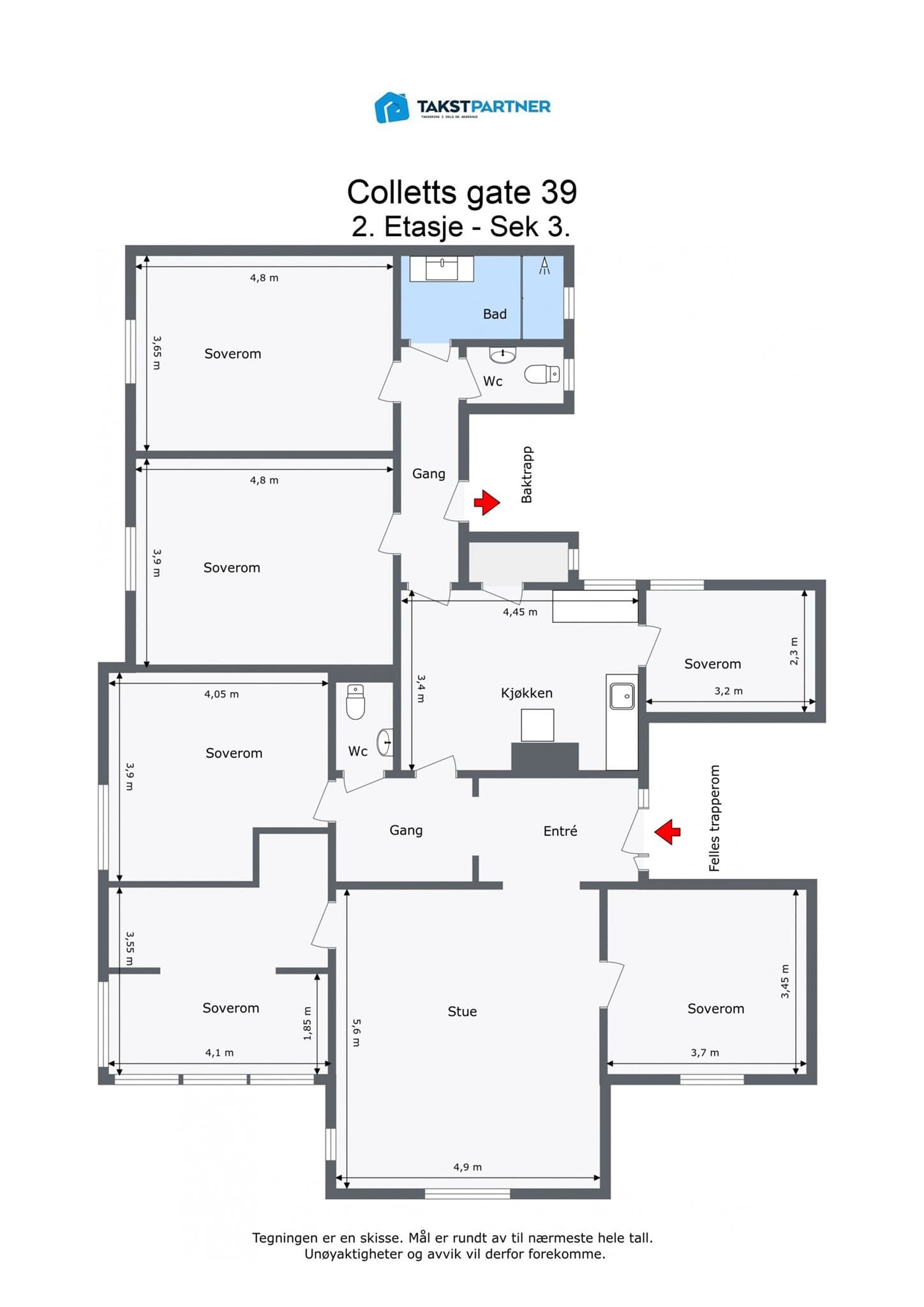 Leiligheten besitter en fleksibel planløsning, tilrettelagt for flere segmenter og bruksbehov.