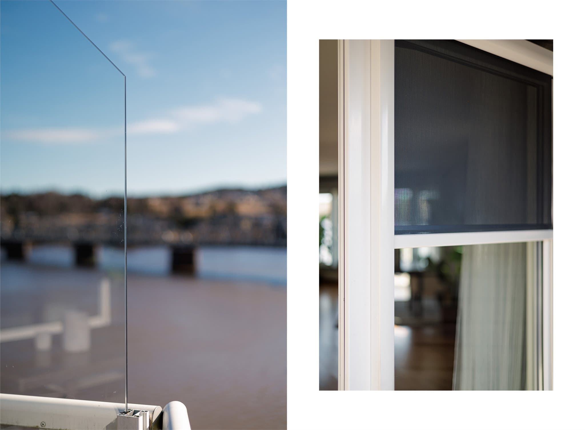 Glassvegger skjermer for vind - men du beholder utsikten. Samt screens på vinduer skjermer for solen.