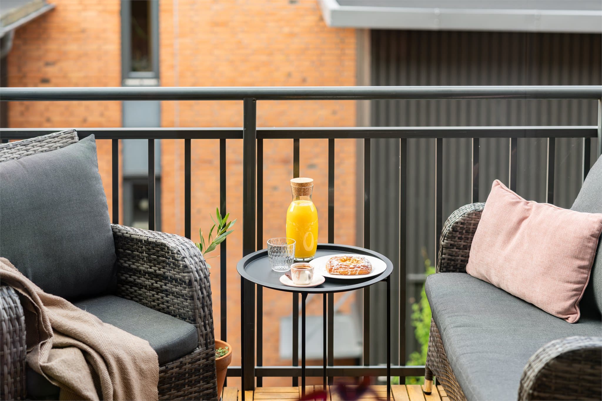 Herlig stemning på balkongen.