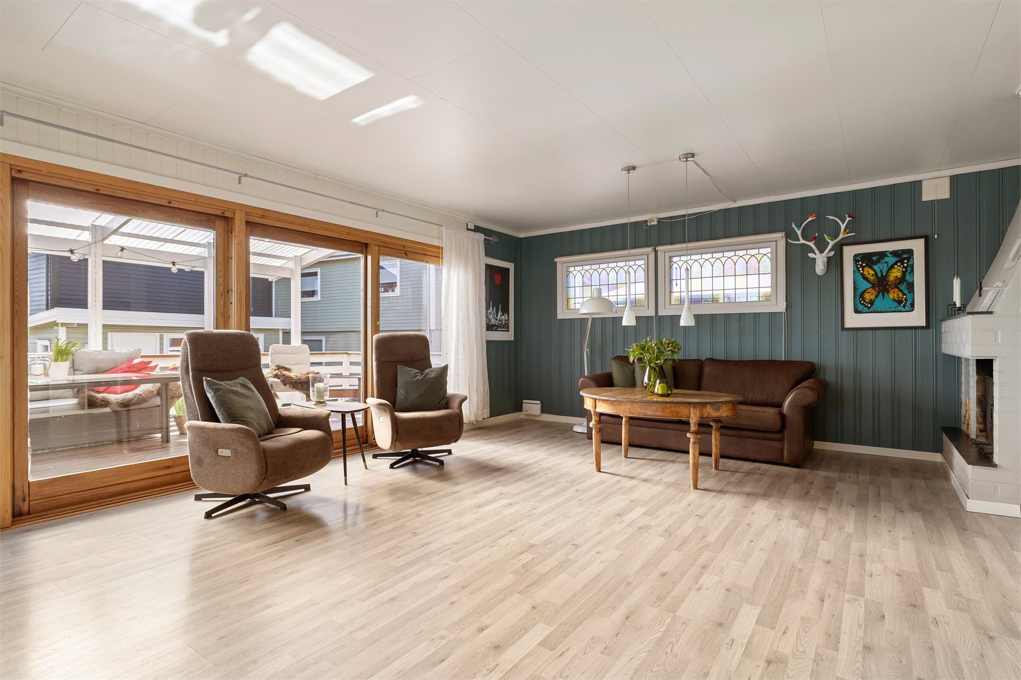 Med en gulvflate på 35,5 kvm har man god plass til å møblere i flere soner.