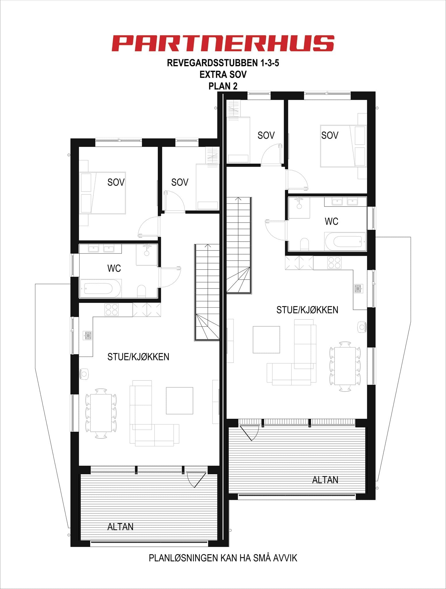 Plantegning 2.etasje (2 soverom)