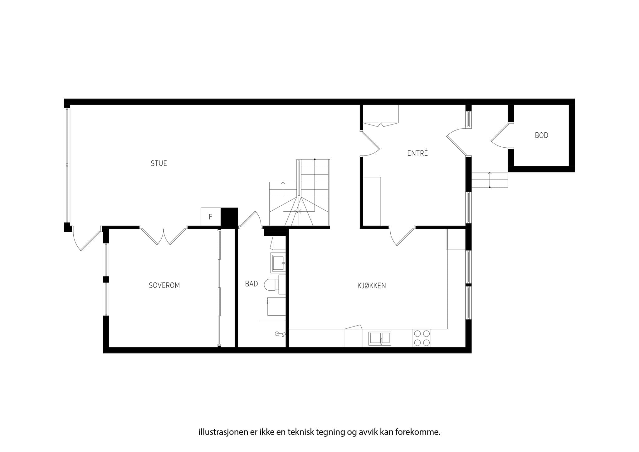 - Planløsning - Hovedetasje -
