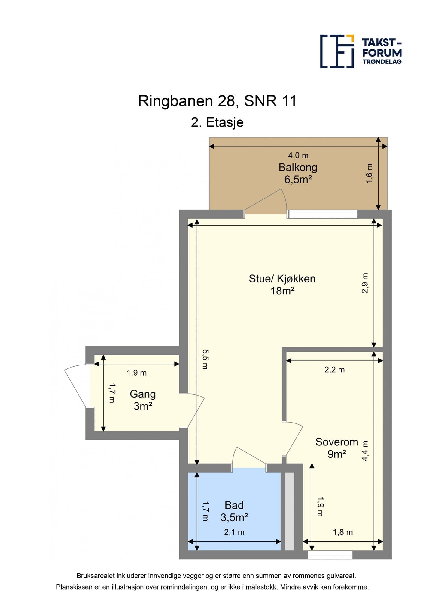 Plantegning - Leiligheten disponerer også en kjellerbod.