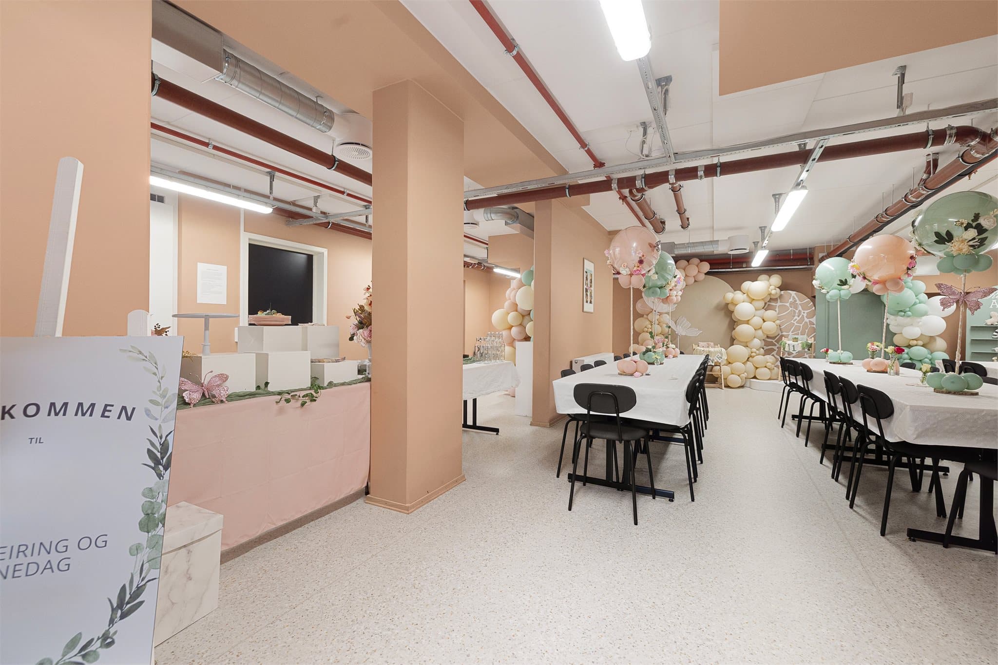 Sameiet leier ut to flotte lokaler til private arrangementer. Perfekt for navnefest, dåp, konfirmasjon eller bursdager.