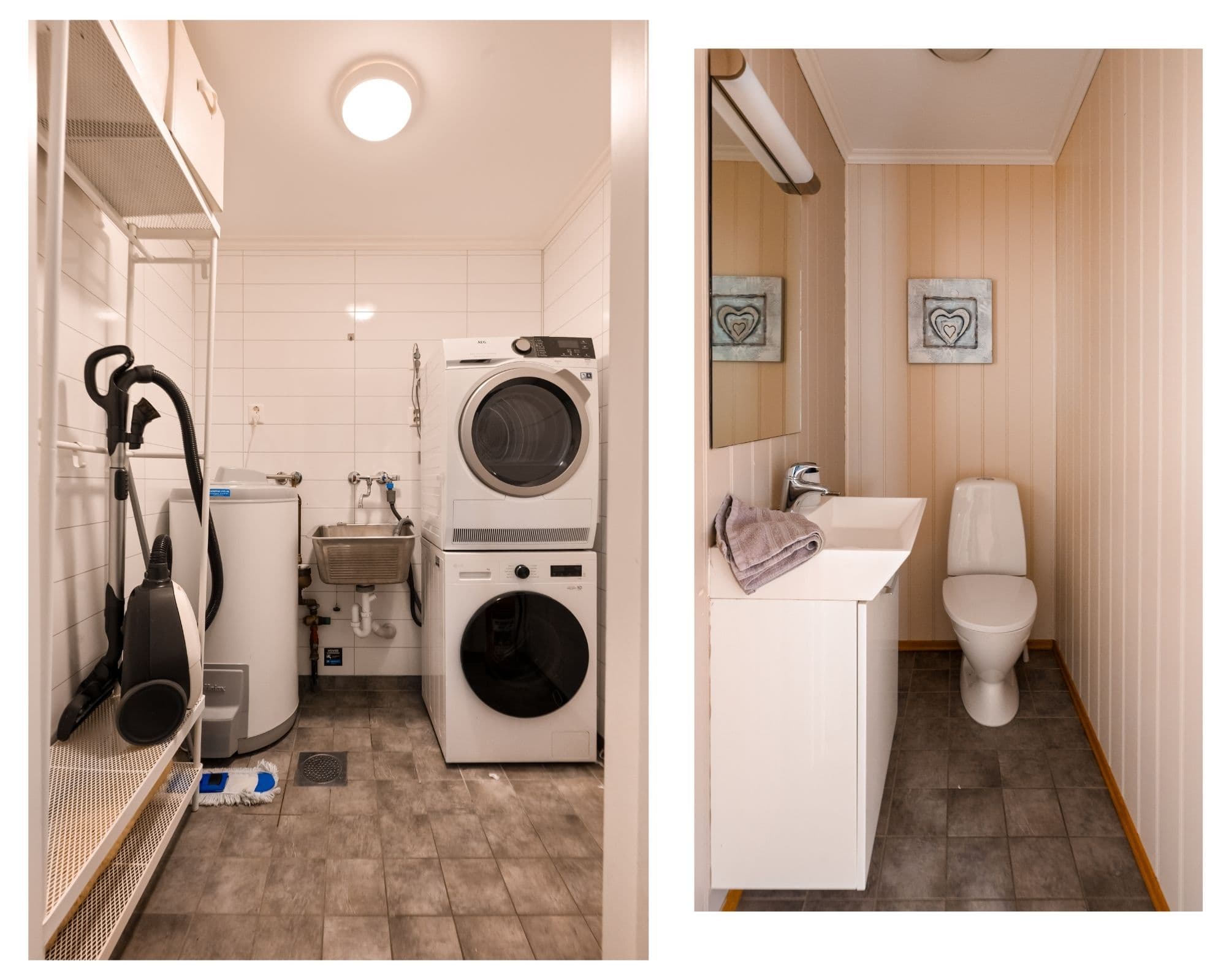 Entreen har direkte adkomst til praktisk vaskerom og separat WC.