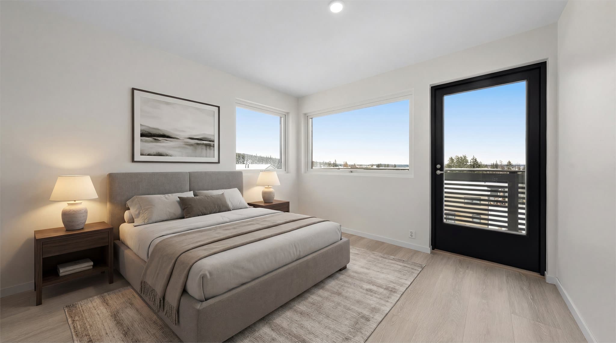 Hovedsoverom med egen balkong og flott utsikt