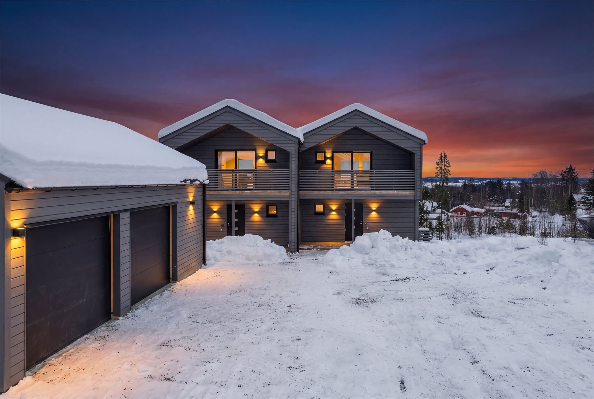 Fasade inngangsparti. 15B til venstre