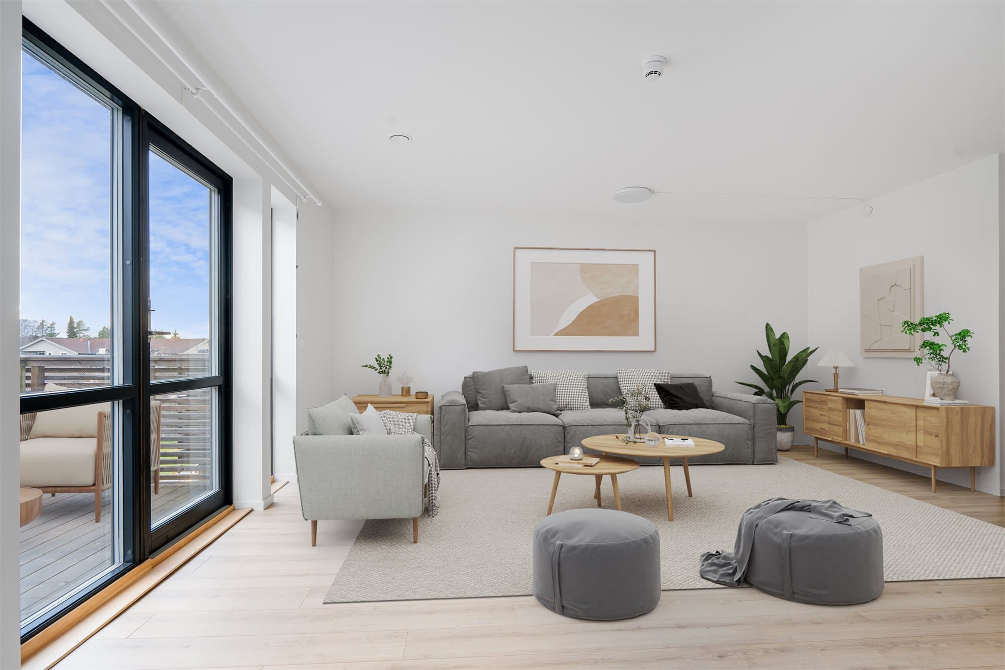 Stuen byr på møbleringsfrihet.