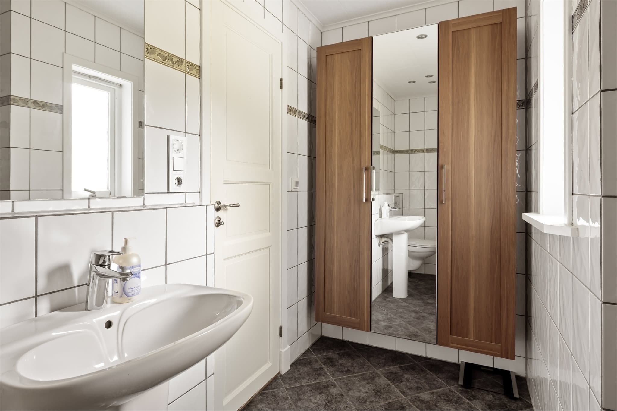 Badet måler 5,8m²