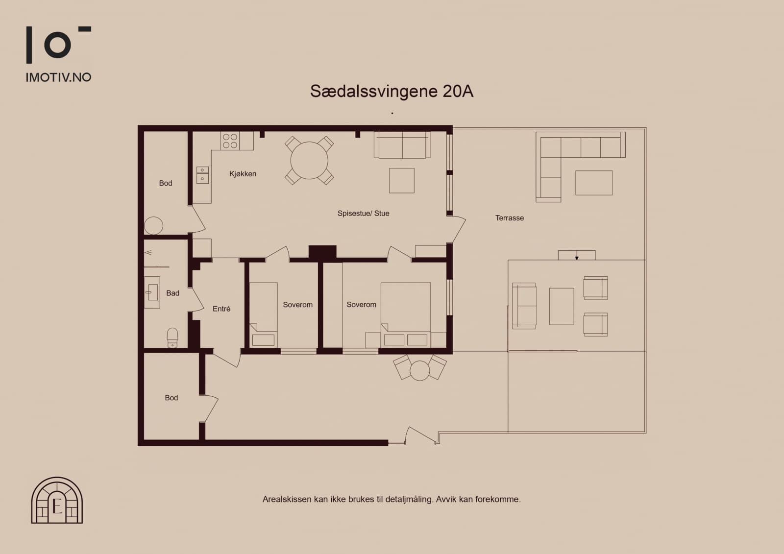 Plantegning. Bodene er ikke avbildet