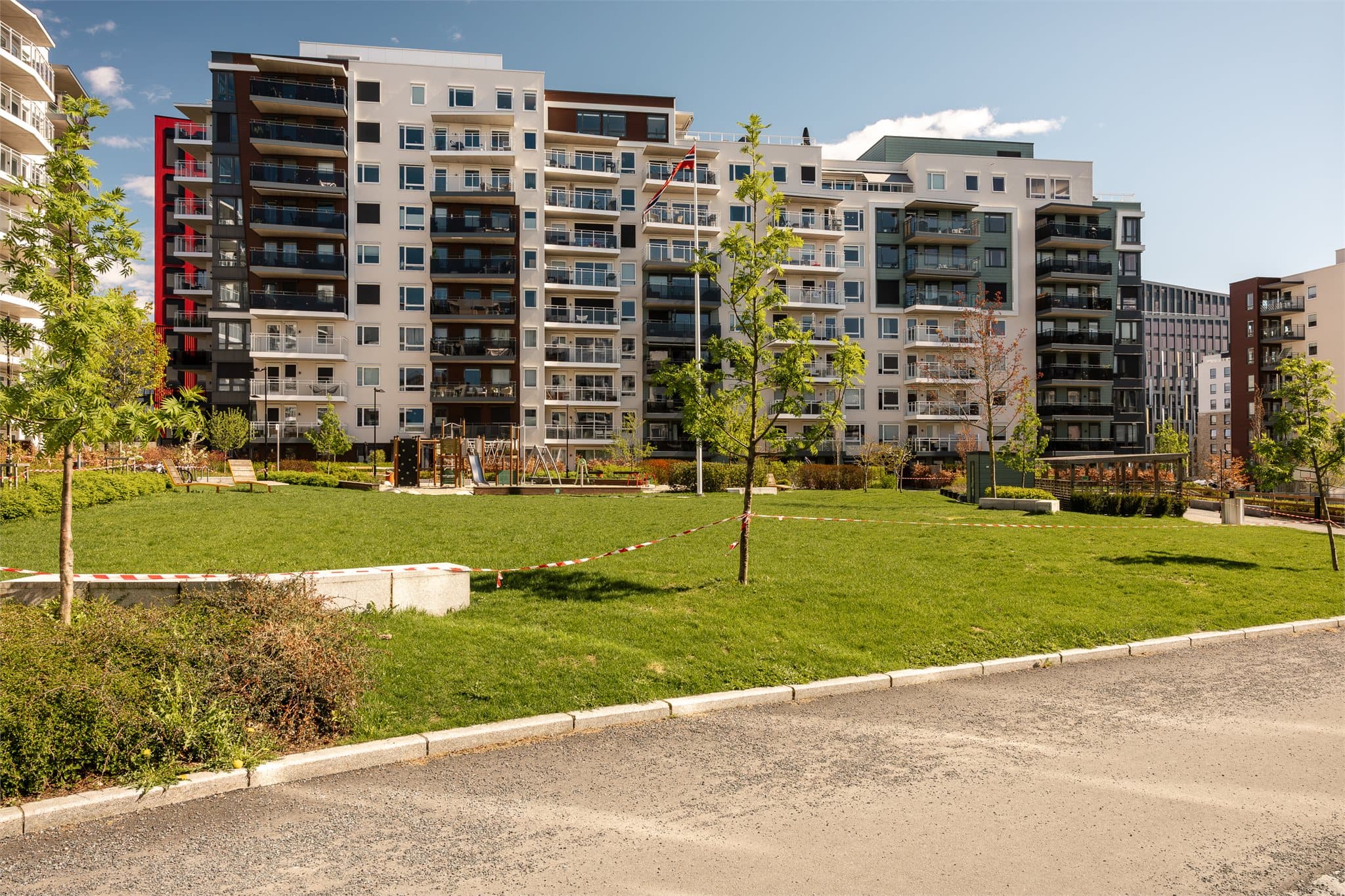 Gartnerkvartalet er mest kjent for sine frodige parkområder bellom blokkene. Her her det god plass til alle!