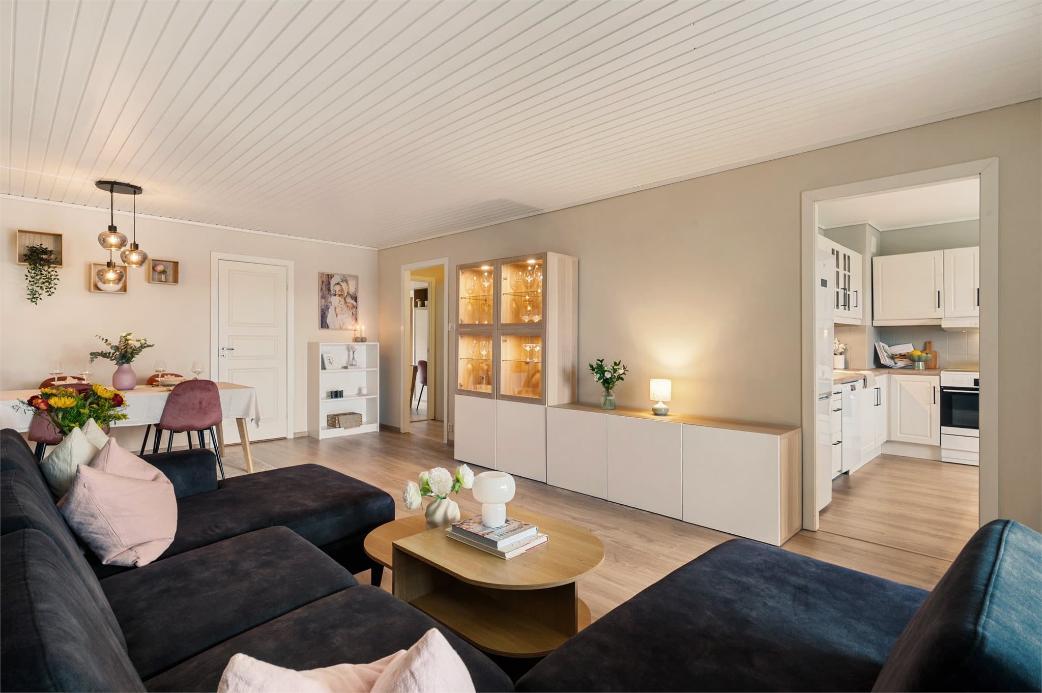 Stue/kjøkken måler 35,5m²