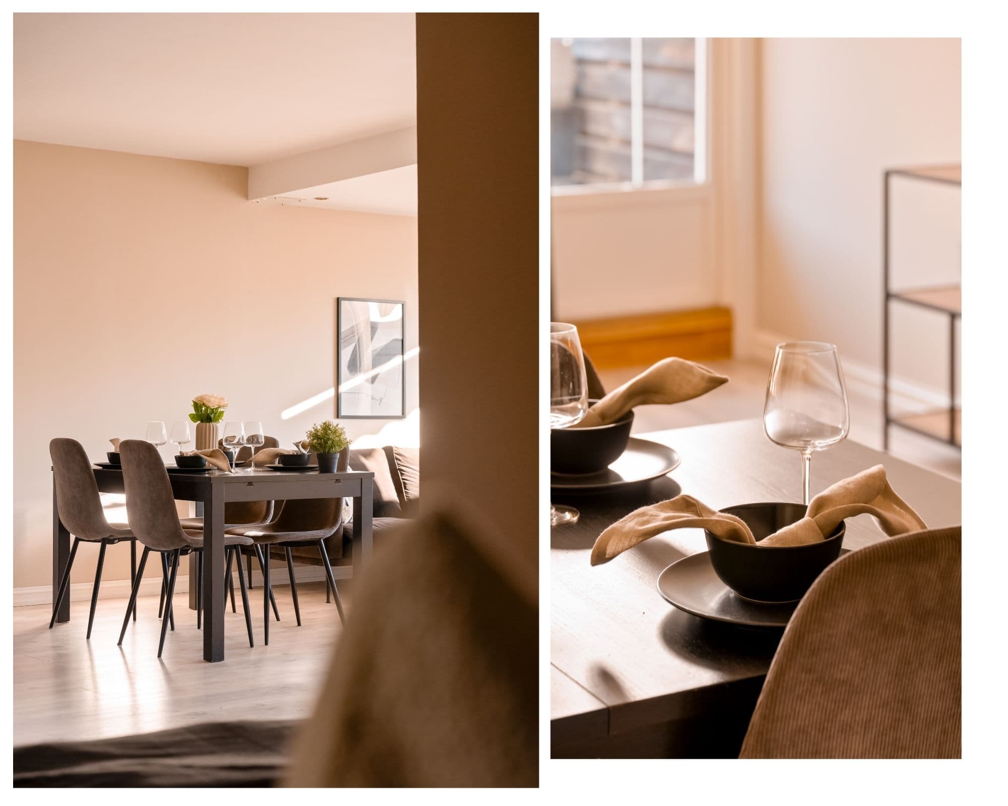 Det er plass til egen spisegruppe ved kjøkkenet.